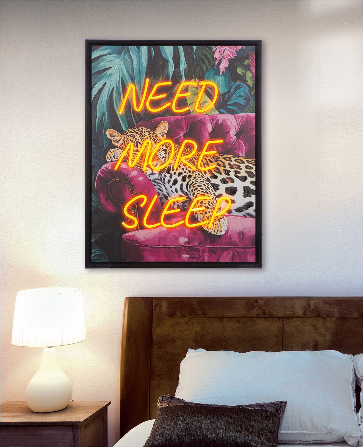 GILDE Holzbild Bild rechteckig Need more sleep, Tiere (1 St)