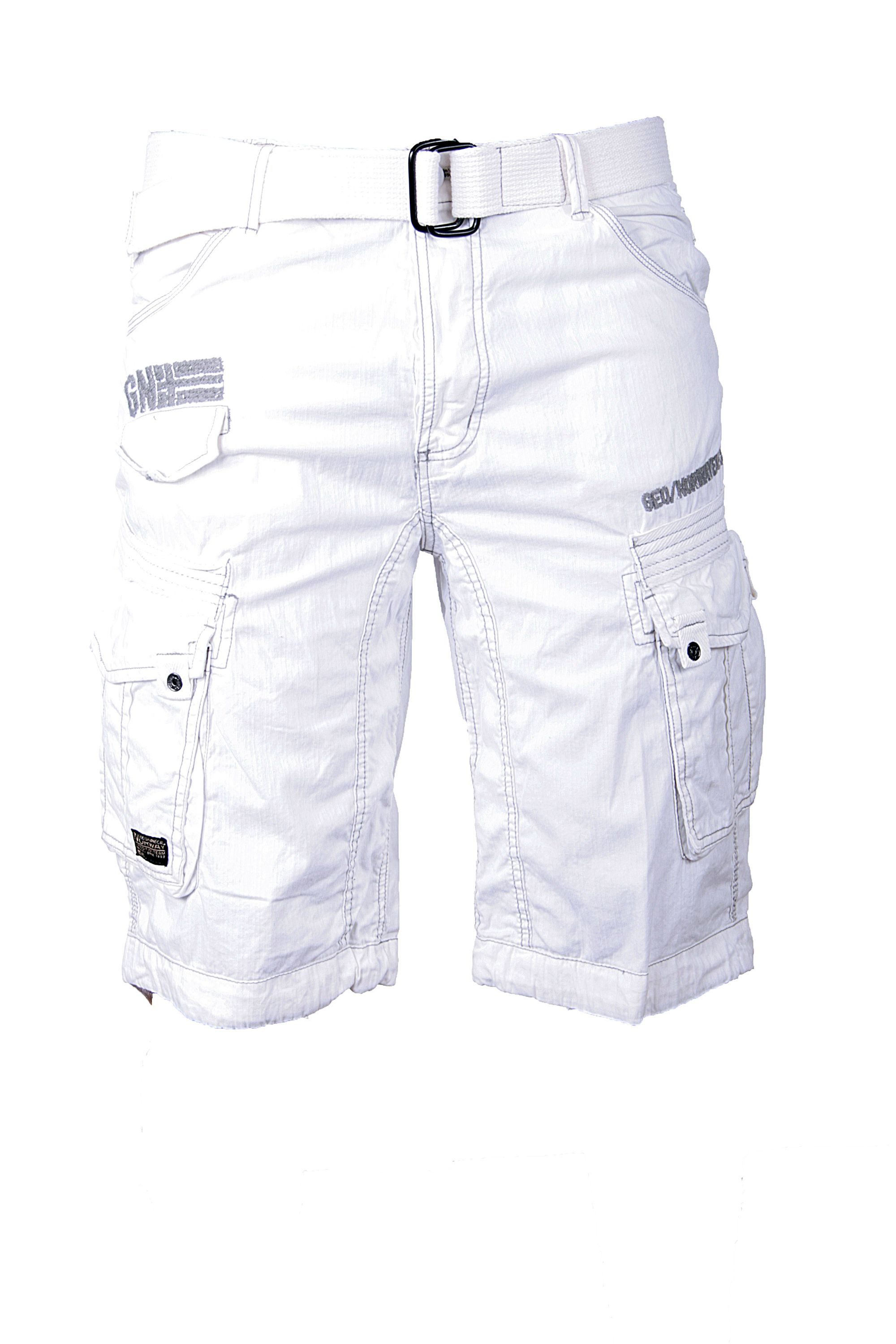Geographical Norway Shorts Herren Cargo Shorts kurze Hose Short Bermuda Knielang Gürtel Sommer