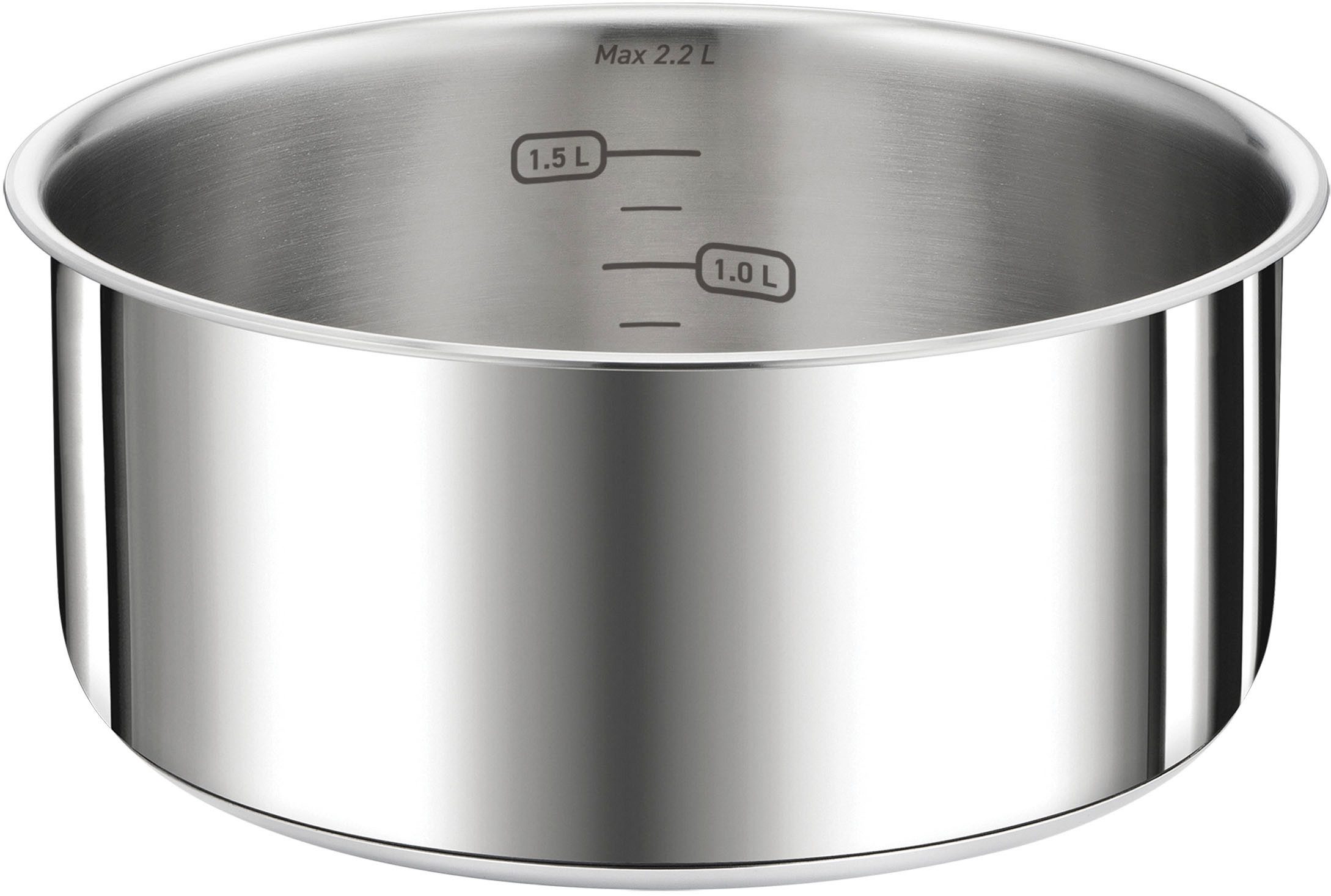 Tefal Kasserolle Ingenio Preference, Edelstahl (1-tlg), stapelbar, unbeschichtet, 18/10-Edelstahl, hochglanzpoliert