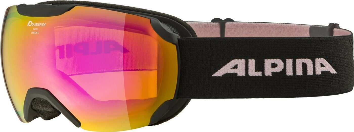 black-rose Alpina Skibrille Sports S matt PHEOS Q-LITE