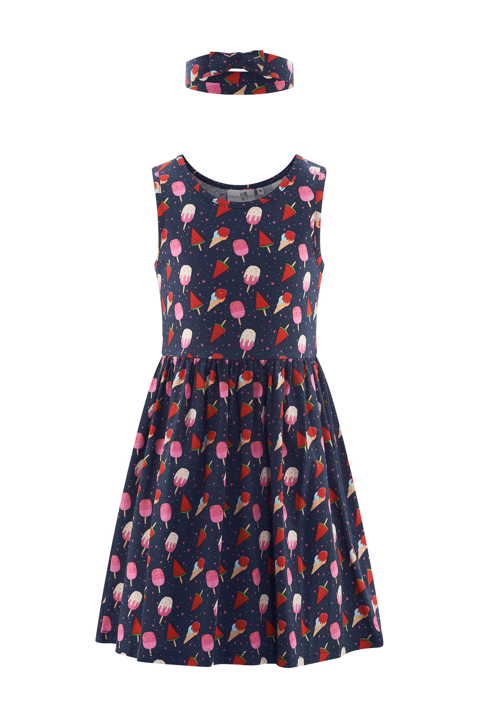 happy girls Jerseykleid (Set, 2-tlg) mit süßem Haarband mit Schleifendetail