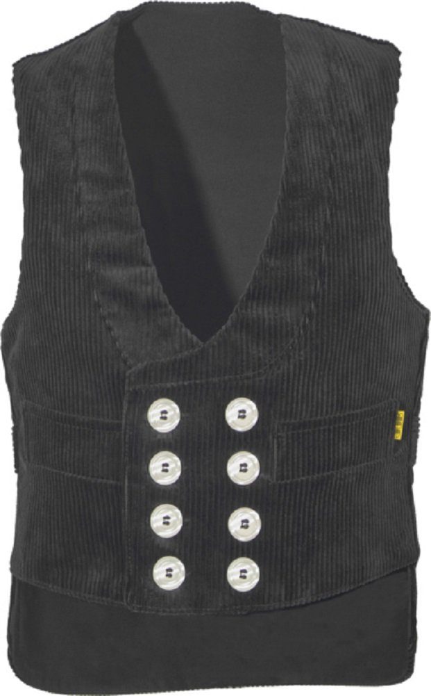 JOB Arbeitsweste Zunftweste Trenkercord schwarz mit Nierenschutz