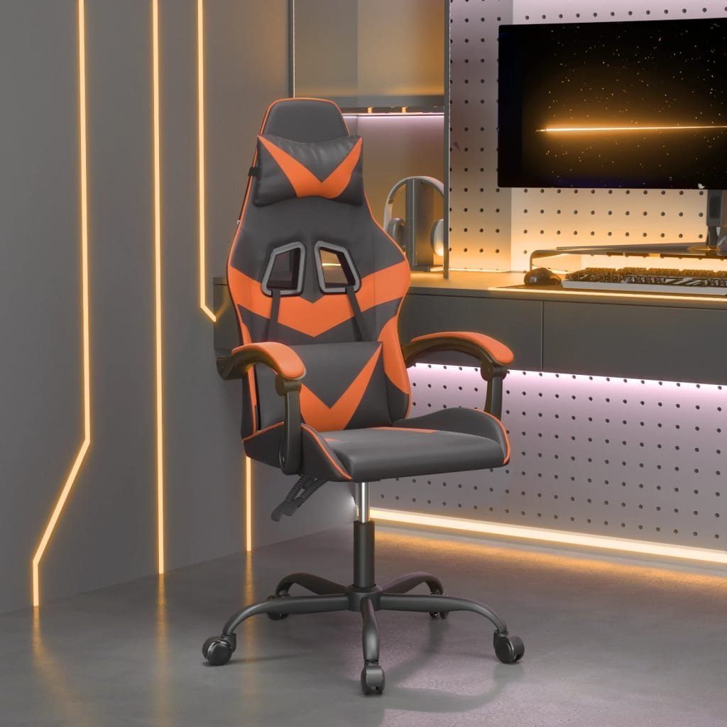 furnicato Gaming-Stuhl Schwarz und Orange Kunstleder (1 St)