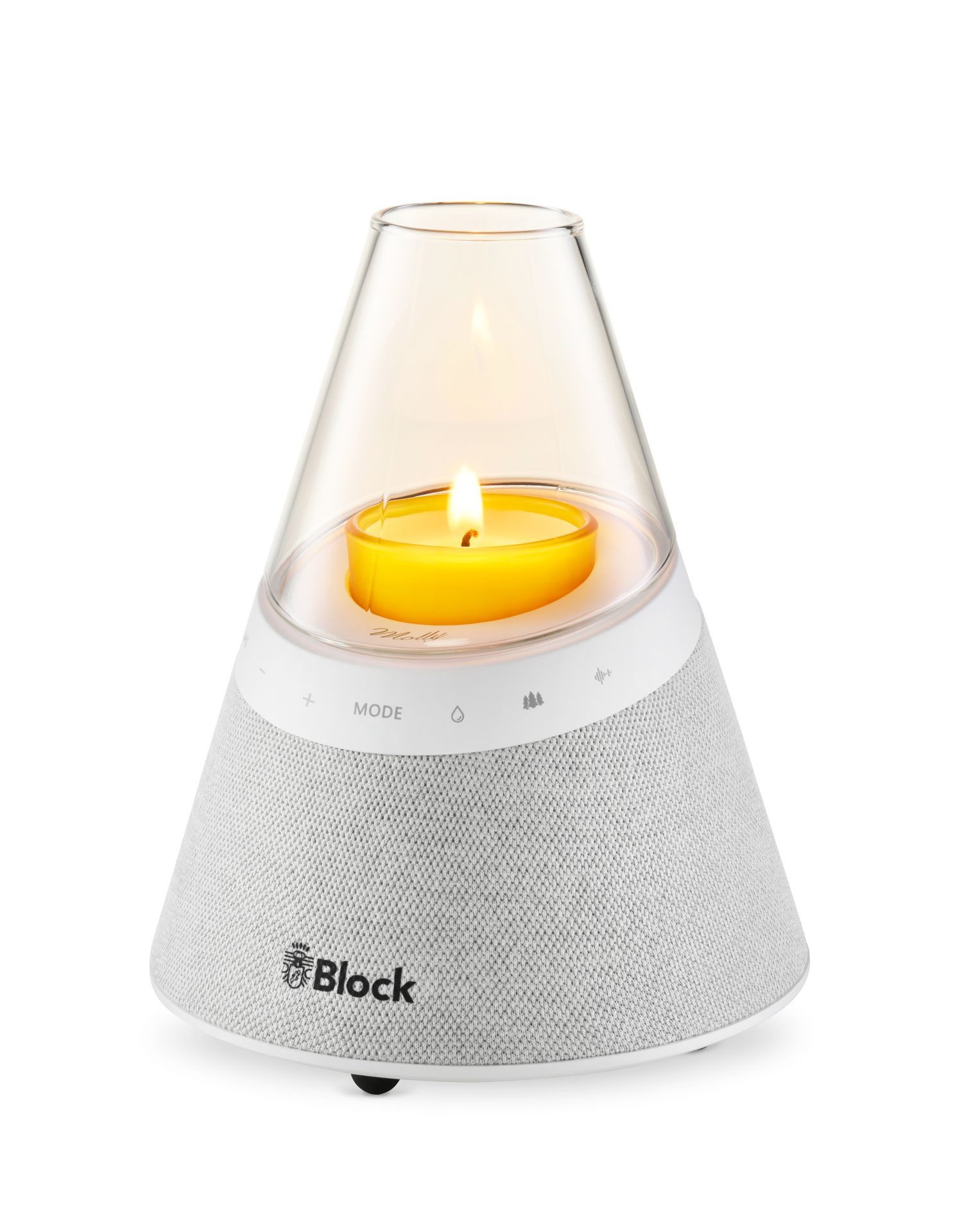 Block Block Molly Bluetooth-Lautsprecher mit Kerzenlicht, 360°, 10h Akku Bluetooth-Lautsprecher