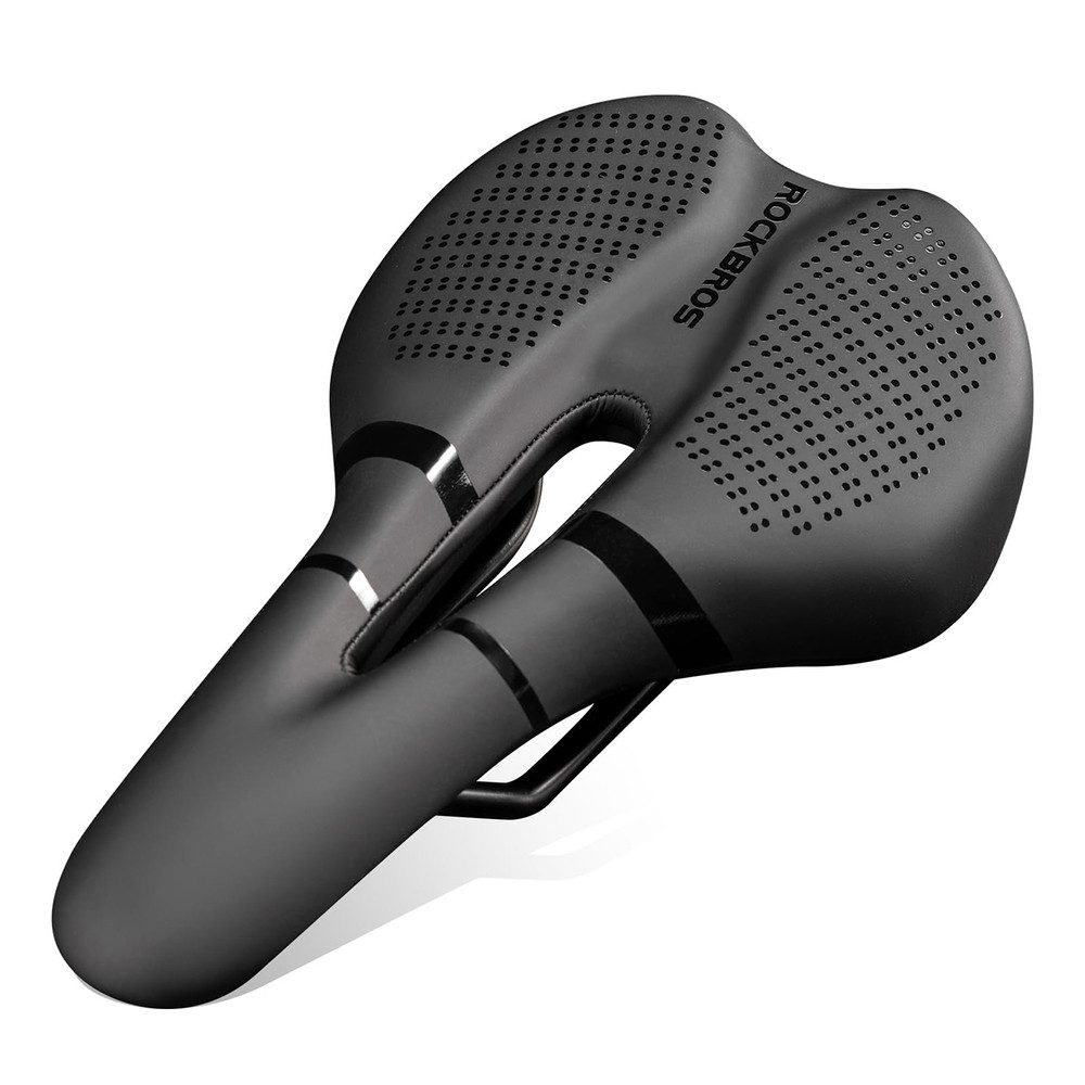 ROCKBROS Fahrradsattel Komfortsattel Trekkingsattel Ergonomiesattel (Spar-Set, 1-tlg., 25 x 14,5 x 5,5 cm weich), ergonomisch, belüftet, wasserabweisend, CR-MO