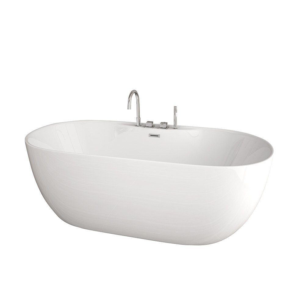 HOME DELUXE Badewanne LENI mit Armatur, (1-tlg), 170 x 80 x 58 cm - Füllmenge: 235 Liter I Freistehende Badewanne Spa