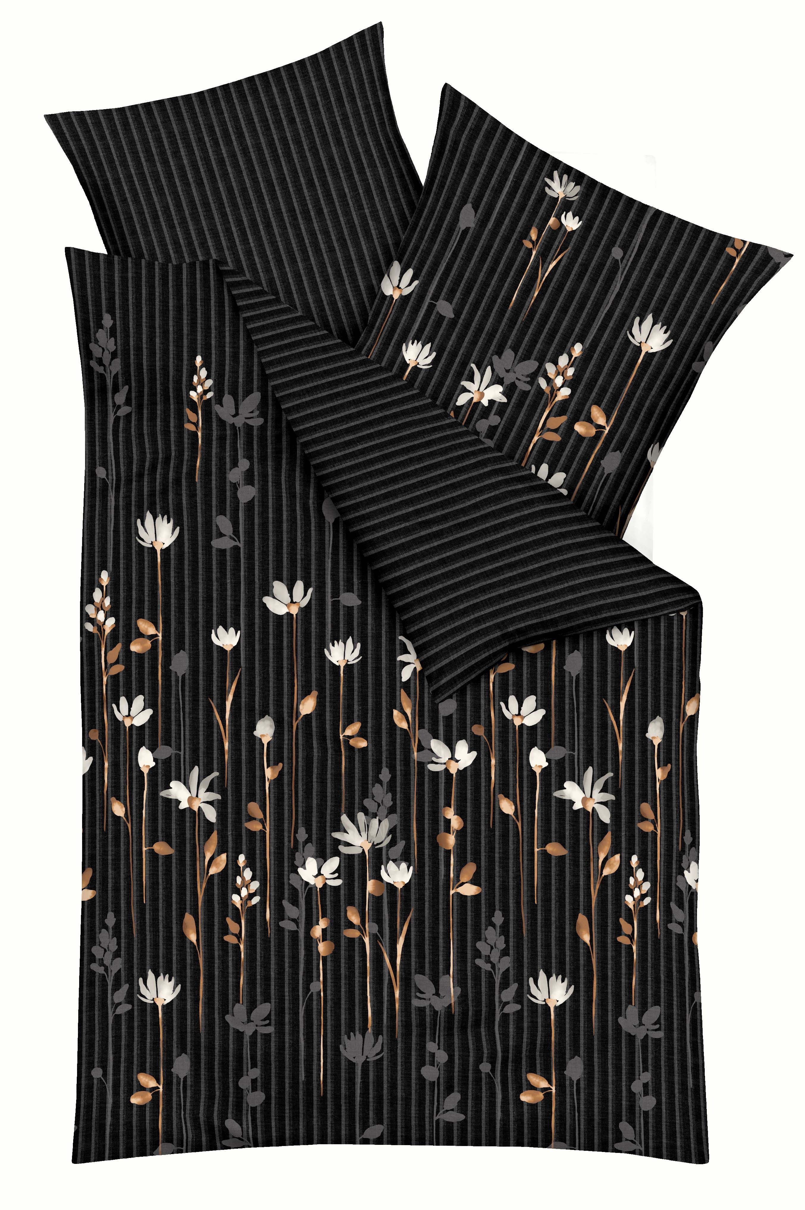 Kaeppel Bettwäsche Floral Stripes, Mako-Satin, 2 teilig