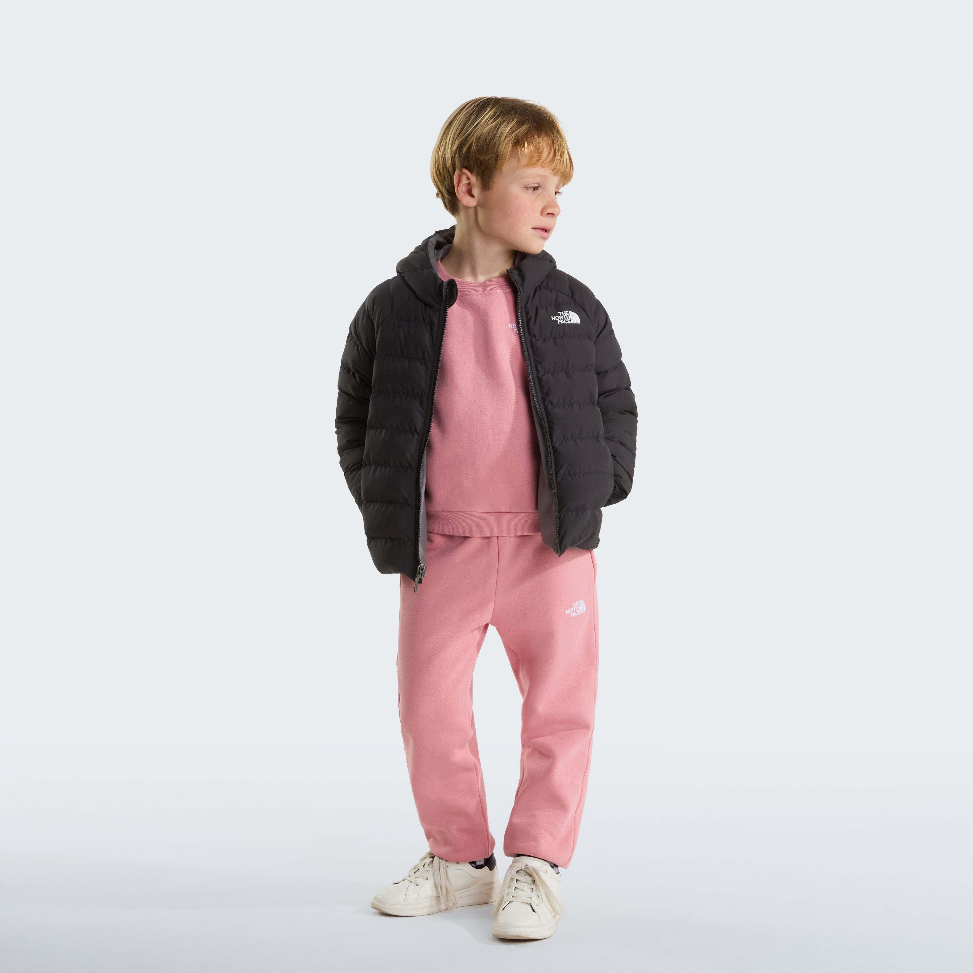 The North Face Steppjacke KID REVERSIBLE PERRITO HOODED JACKET sportlicher Stil, Wendefunktion, mit Kapuze, leichtes Gewicht