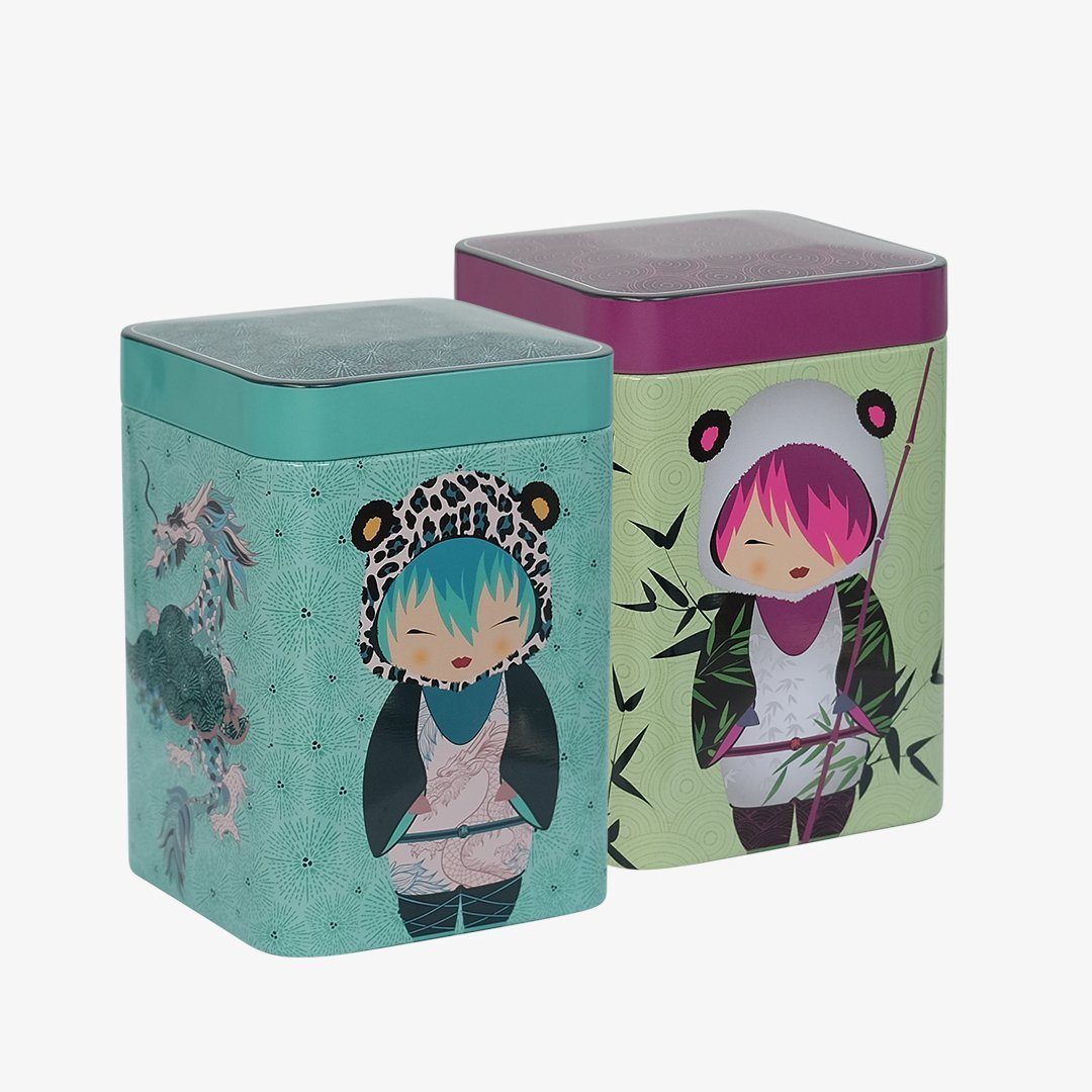 MediMuc Teedose Dose Anime 2er Set, (Dose, 2er Set), Teedose, Gewürzdose, Motiv Dose, Dosenset