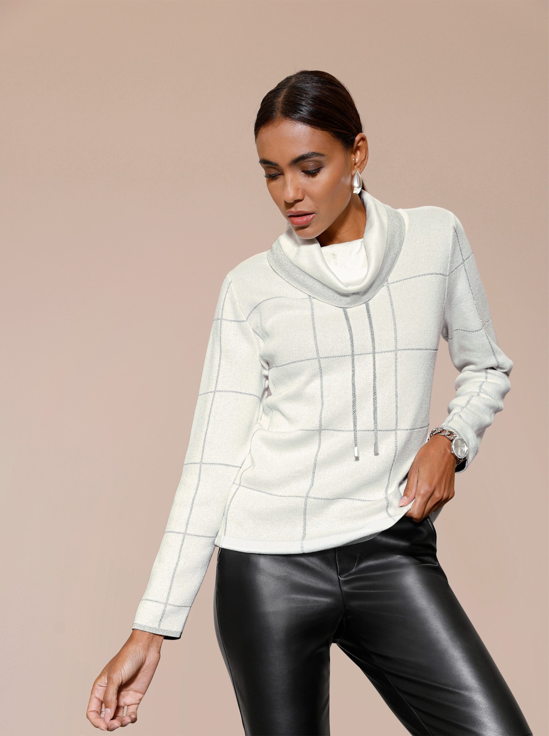 creation L Strickpullover Jacquard-Pullover Langarm Jacquard
