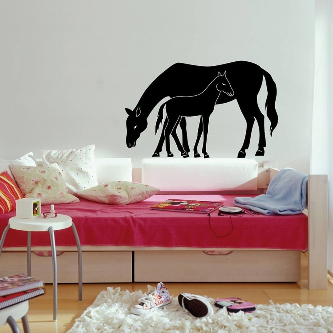 Wandbild Pferd Genius Wandsticker modern Mädchen Wandtattoo Pony Wohnzimmer Wandtattoo, + Klebebilder Wizard Kinderzimmer