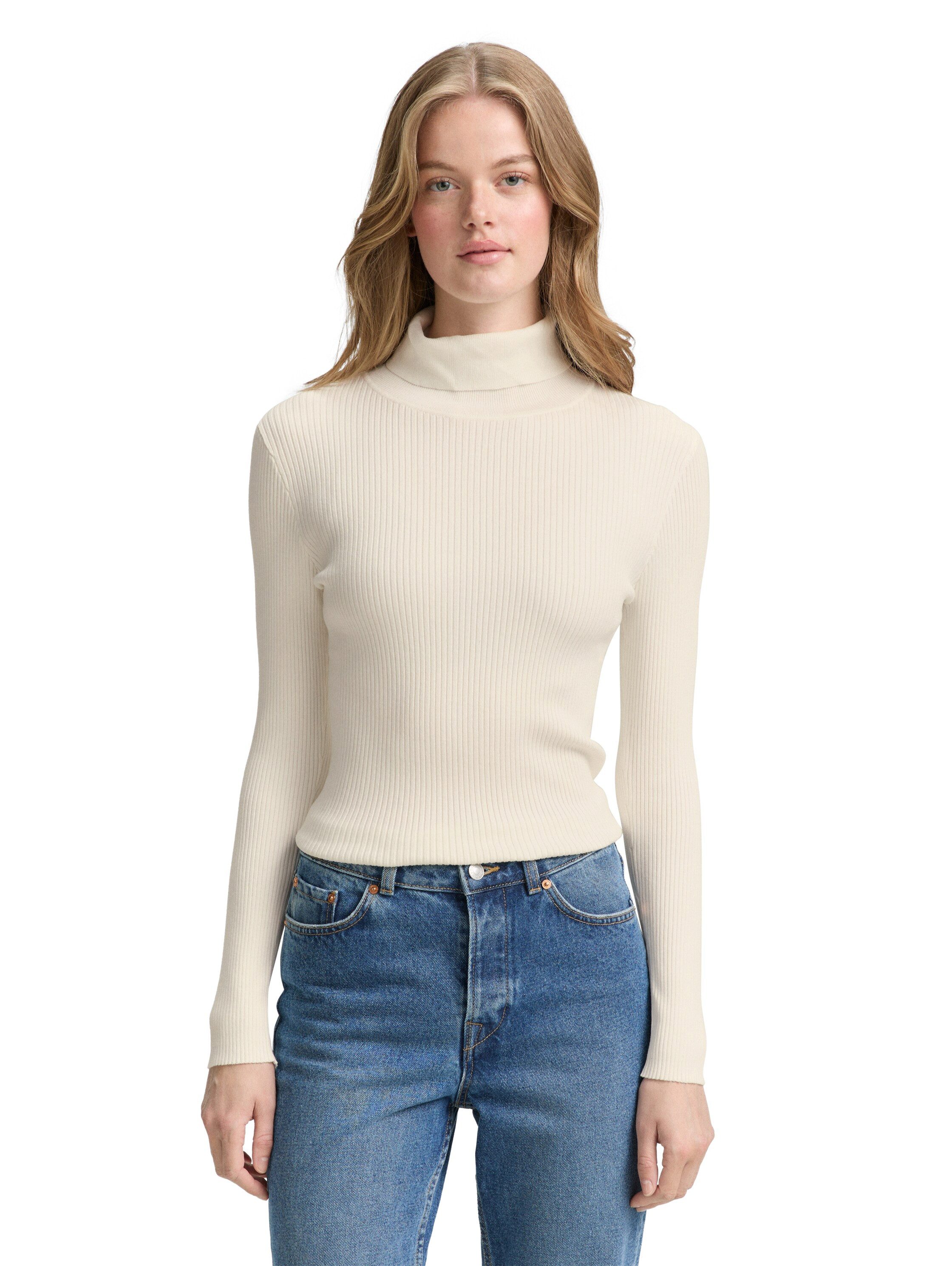 TOM TAILOR Denim Rollkragenpullover in Strick-Optik günstig online kaufen
