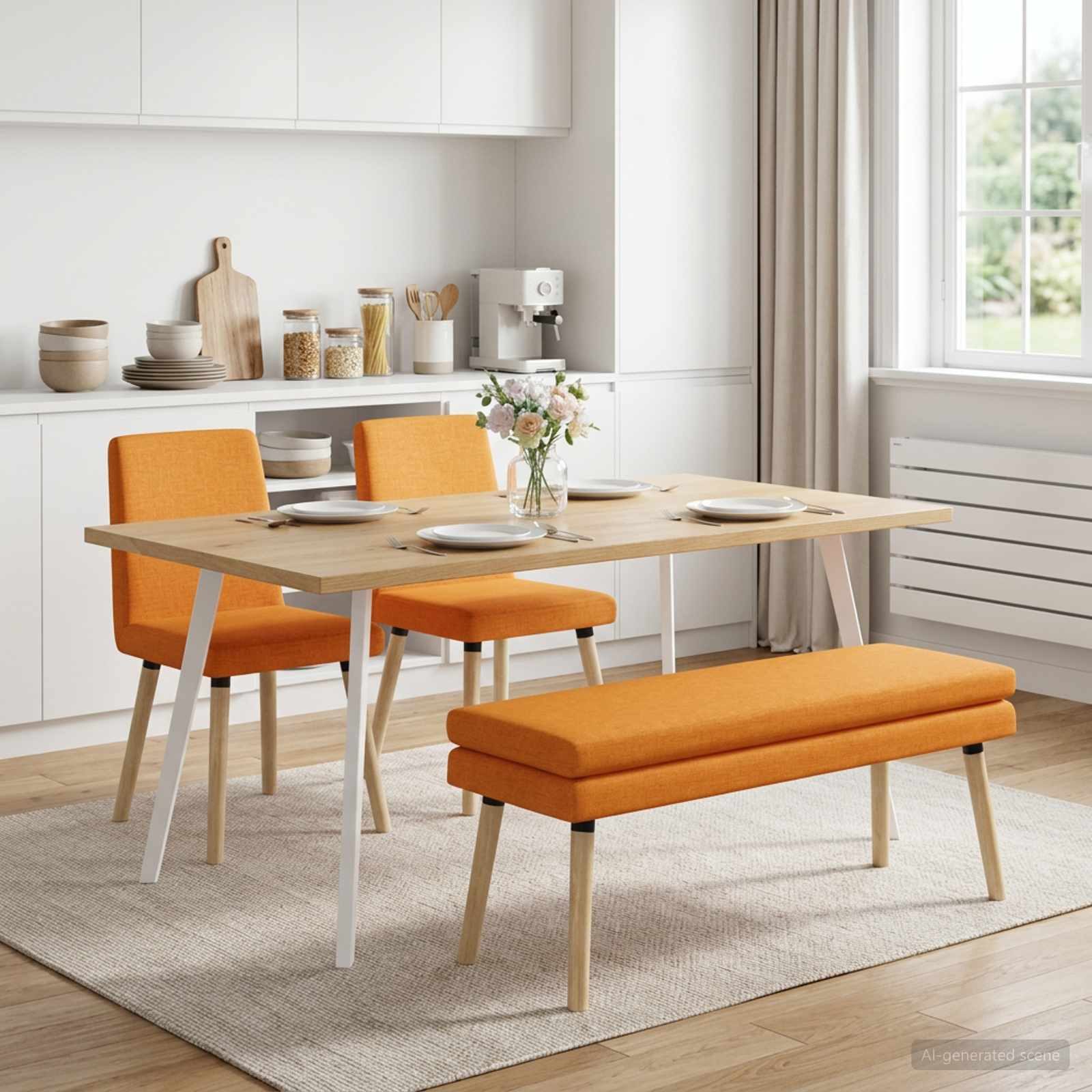 vidaXL Sitzbank Doppellagige Bank Dunkelgelb 110 x 40 x 47 cm Stoff (1-St)