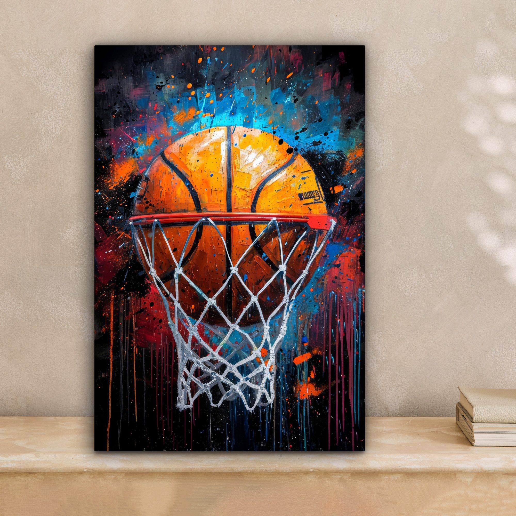 OneMillionCanvasses® Leinwandbild Graffiti - Basketball - Sport - Schwarz - günstig online kaufen