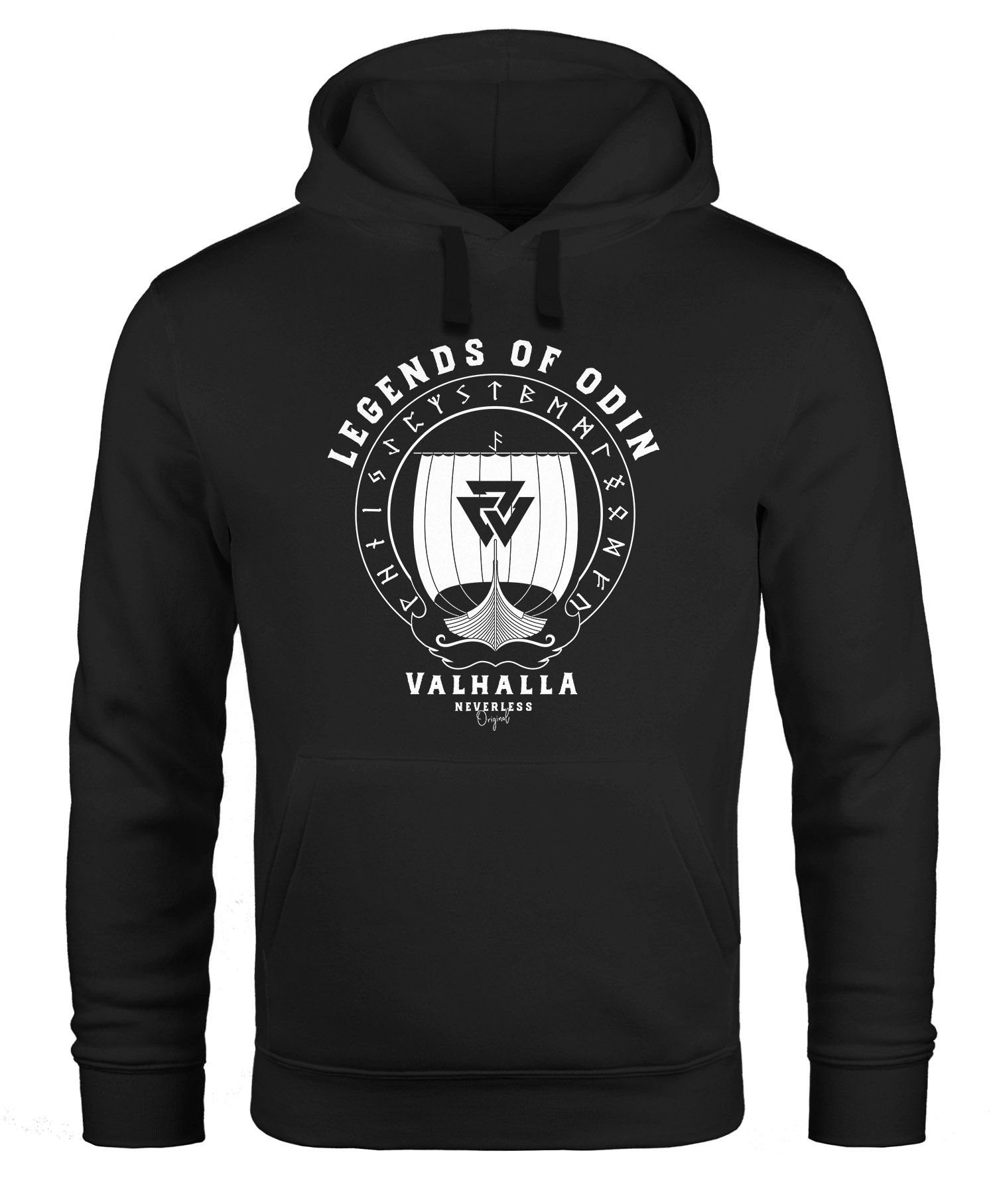 Neverless Hoodie Hoodie Herren Print Legends of Odin Valhalla Vikings Wikinger Kapuzen-Pullover Männer Neverless®