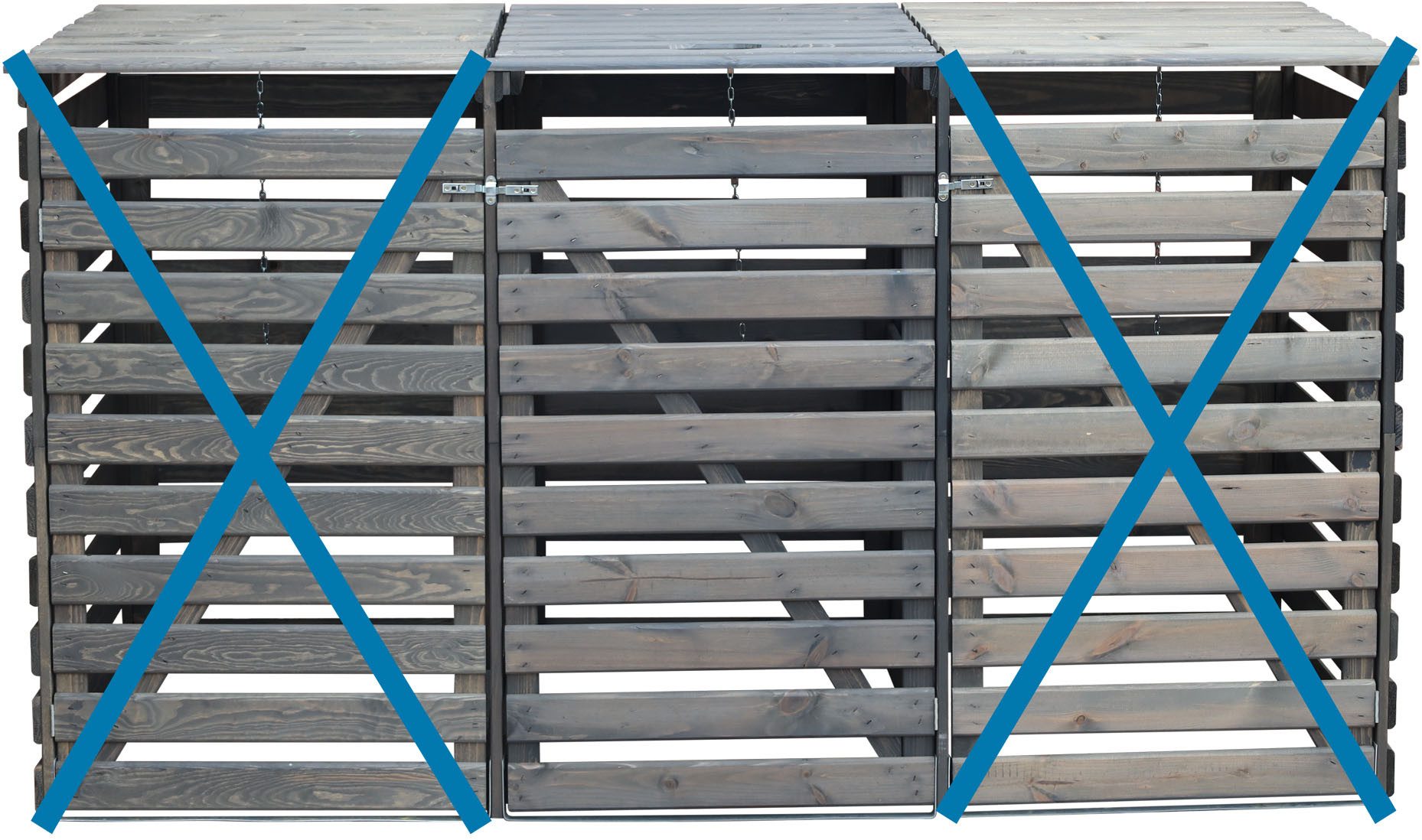 promadino Mülltonnenbox Vario III, besonders robust aus zertifiziertem Kiefernholz gefertigt