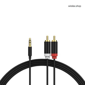 Flexline® mini 3,5mm Klinke auf Cinch RCA Kabel, schwarz 1,5 Audio-Kabel, (150,00 cm)