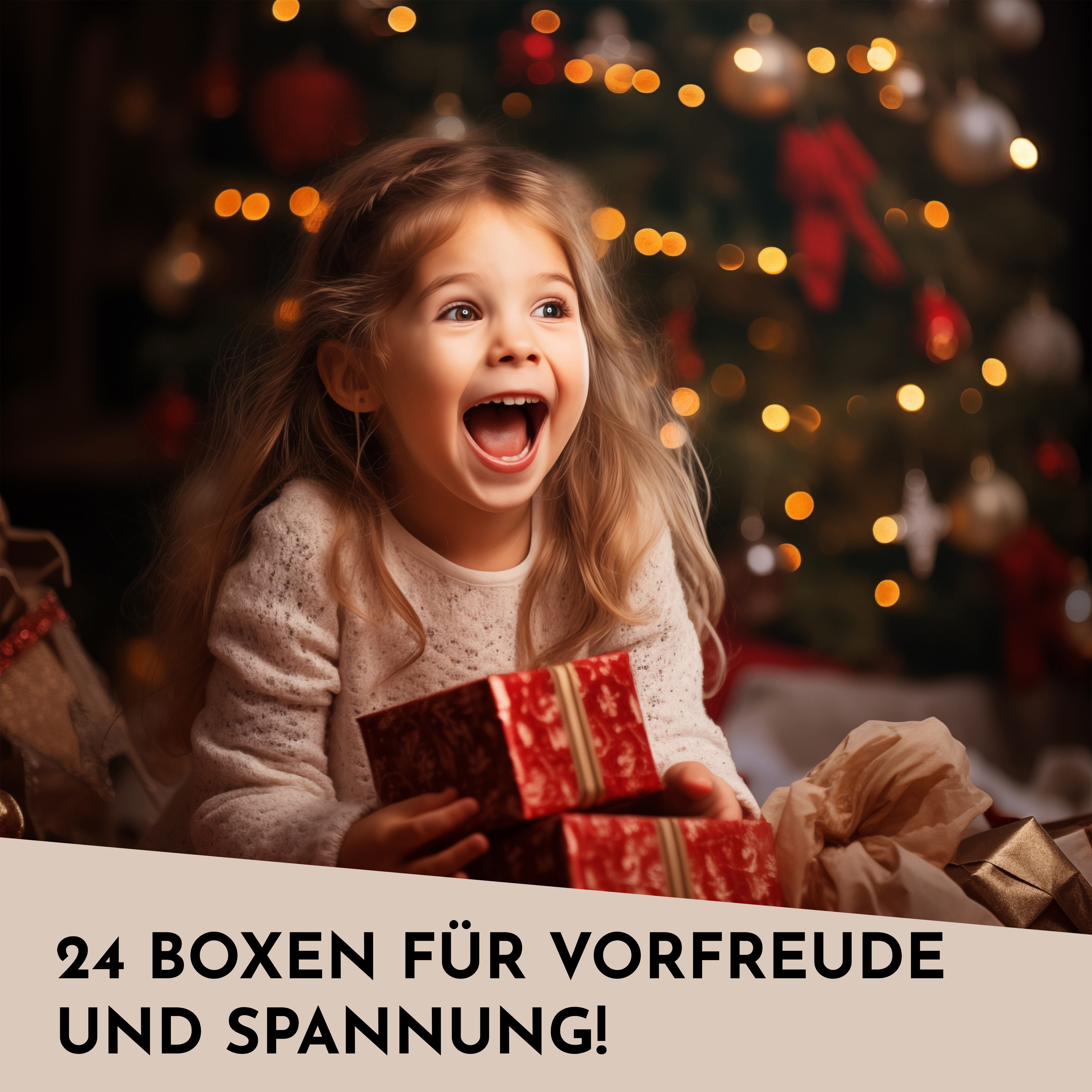 Nordstern befüllbarer Adventskalender 24 Goldene Geschenkboxen Schachteln und Zahlen Aufkleber, DIY Weihnachtskalender für Kinder, Frau und Mann