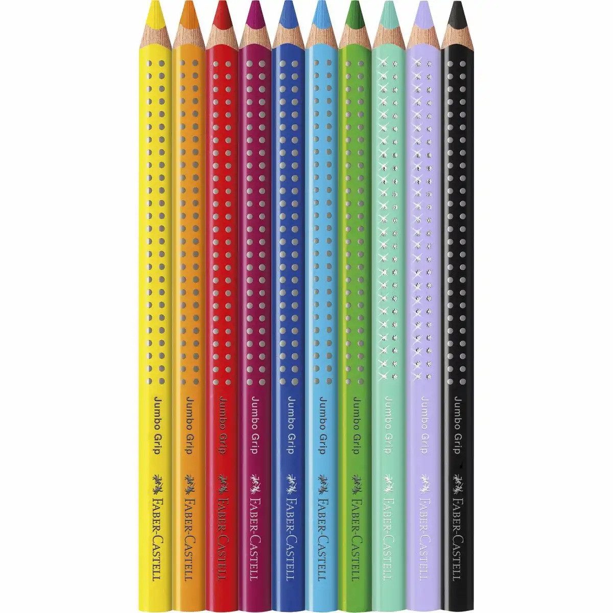 Faber-Castell Buntstift Jumbo Grip Edition 8+2 Kartonetui, (10er-Set), mit Stickern – Bild 2 von 2