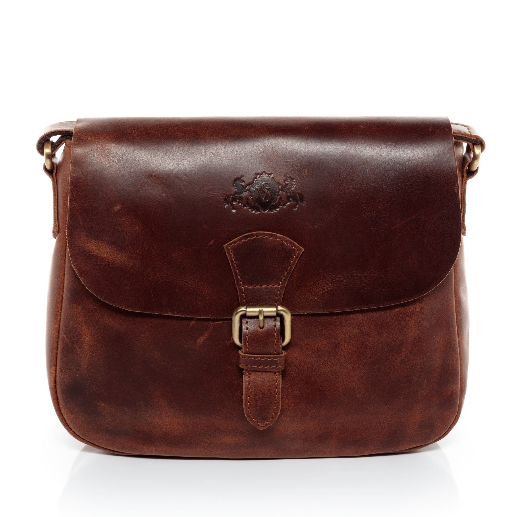 SID & VAIN Umhängetasche YALE Umhängetasche Cross-Body Bag echt Leder, Ledertasche Schultertasche Herren Damen Messenger Bag braun