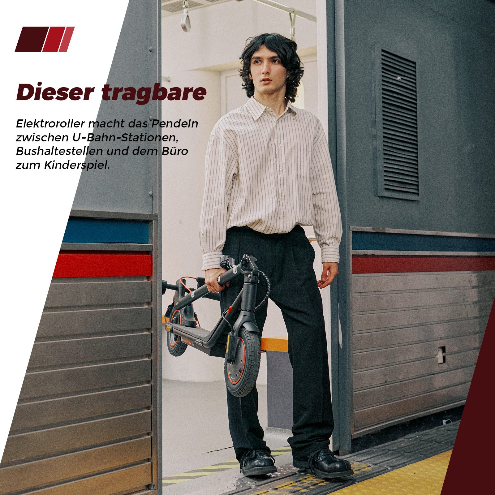 iscooter E-Scooter mit Straßenzulassung 10 Zoll Luftreifen,500W, (1 tlg), 20km/h,Mit 13 kg extrem leicht – Bild 4 von 5