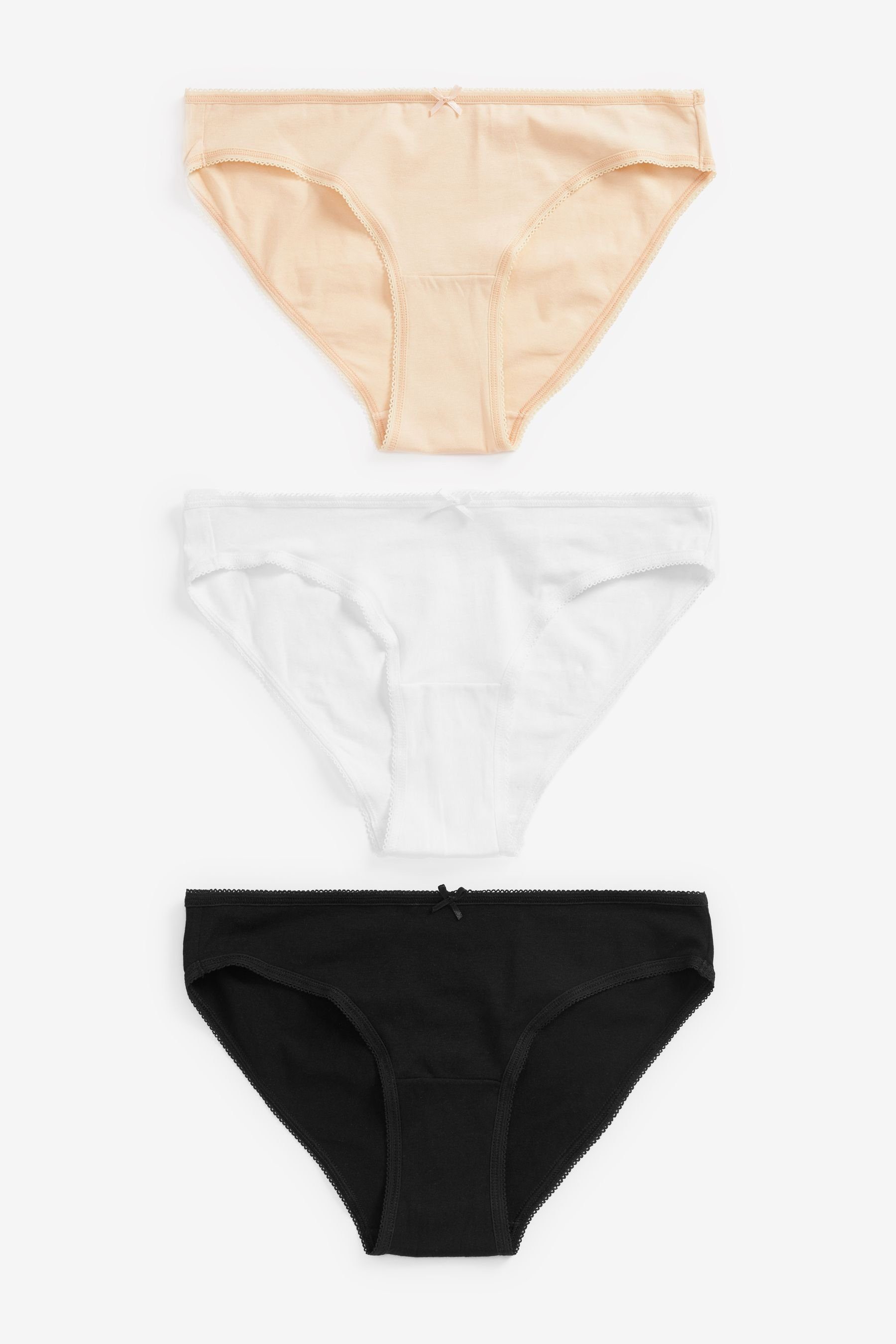 aus 6er-Pack Black/White/Nougat Bikinislip Next (6-St) Baumwollmix Bikini-Slips