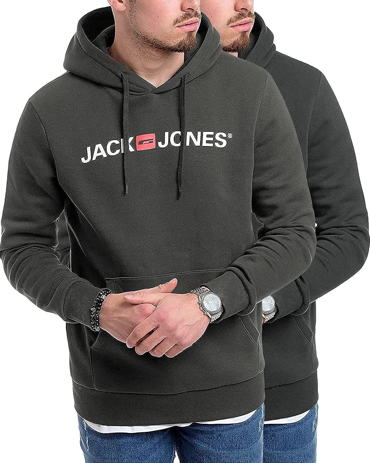 Jack & Jones Kapuzensweatshirt (Spar Set, 2er Pack) Doppelpack Hoodie mit Printdruck Doppelpack Mix 2