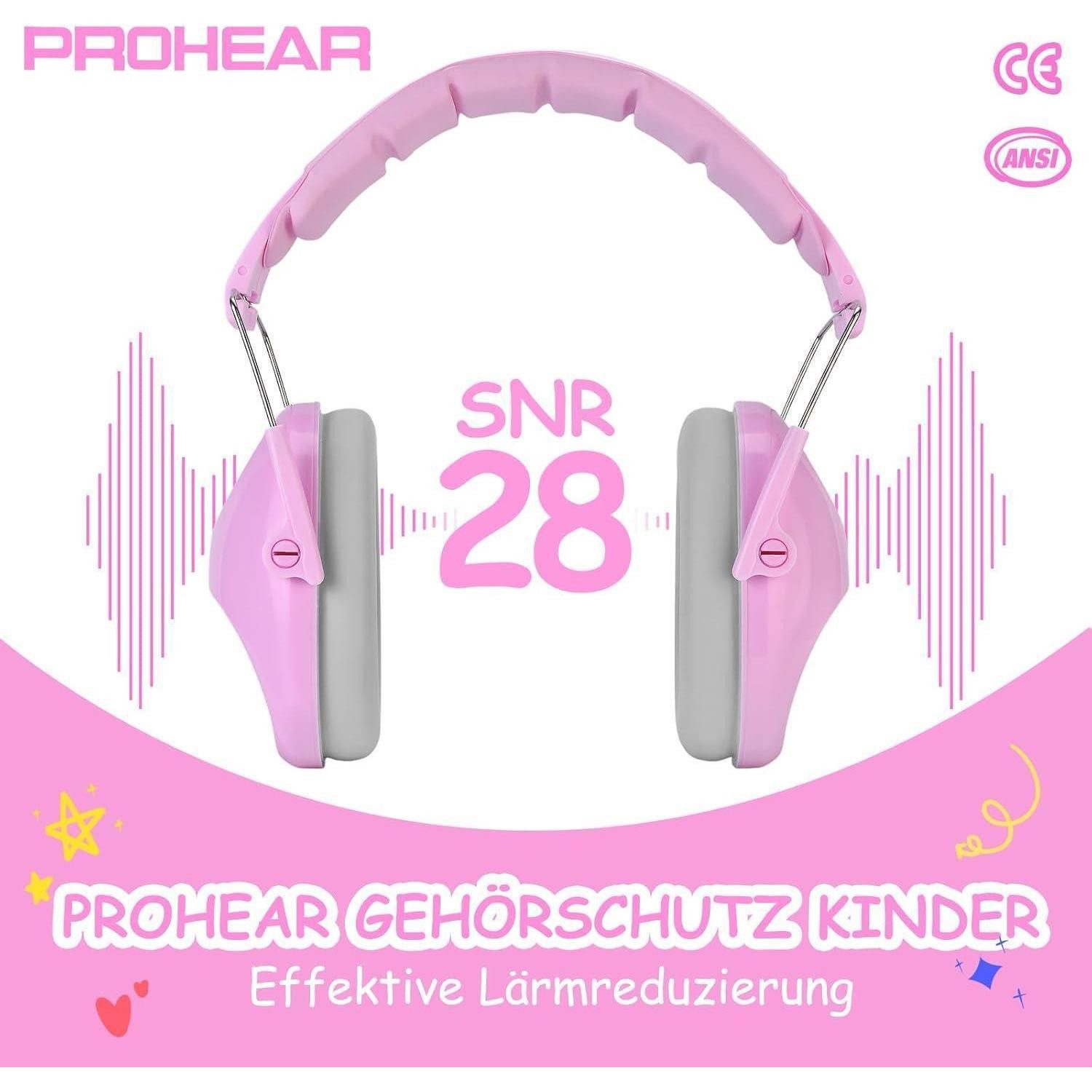 LuxusKollektion Kapselgehörschutz Gehörschutz Kinder Lärmschutz Kopfhörer SNR28dB Rosa