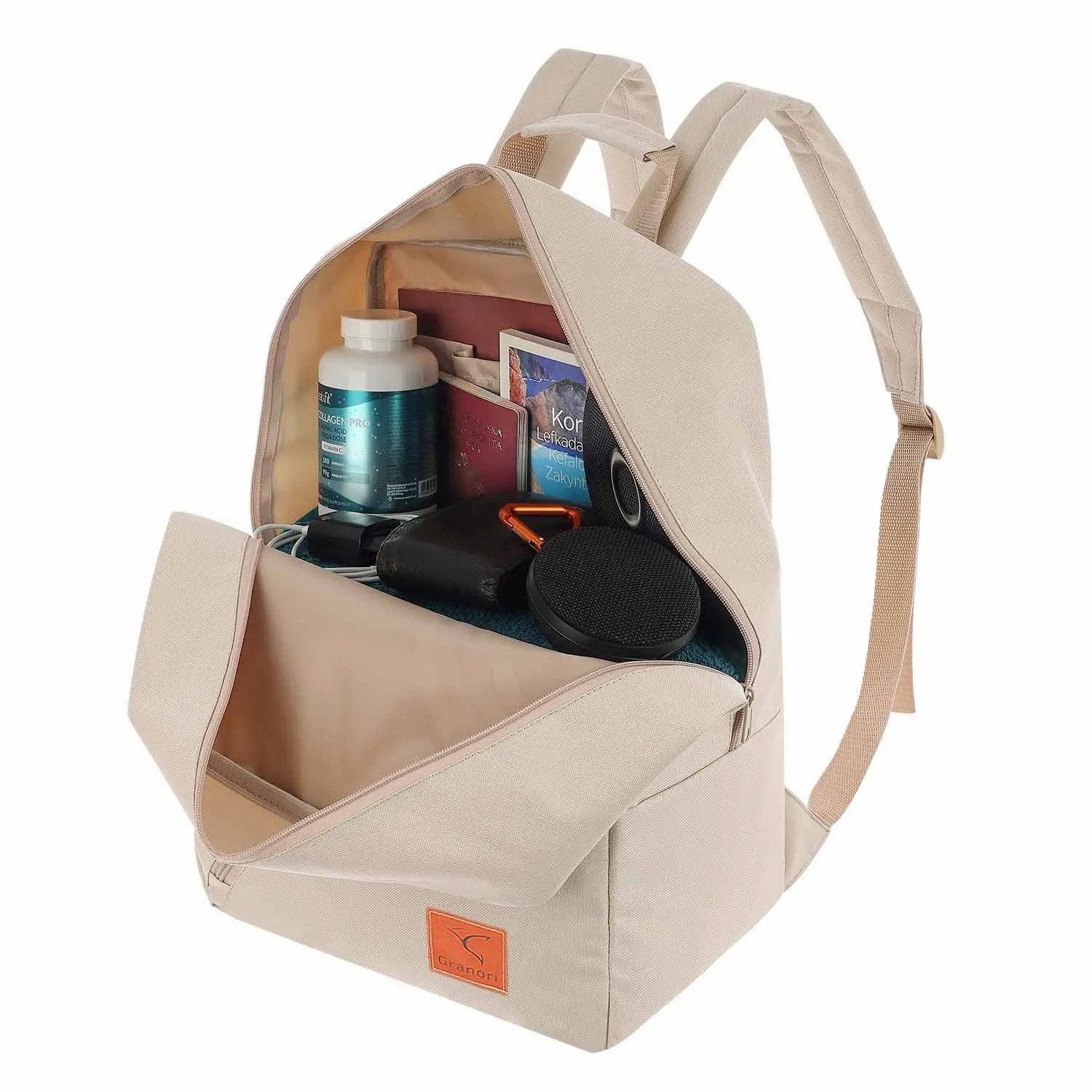 Granori Reiserucksack Handgepäck 40x30x20 cm Rucksack Minimalist W6 für Flugzeug Kabine (mit Trolleyschlaufe), leicht & wasserabweisend – ideal für Ryanair Flug, Made in EU