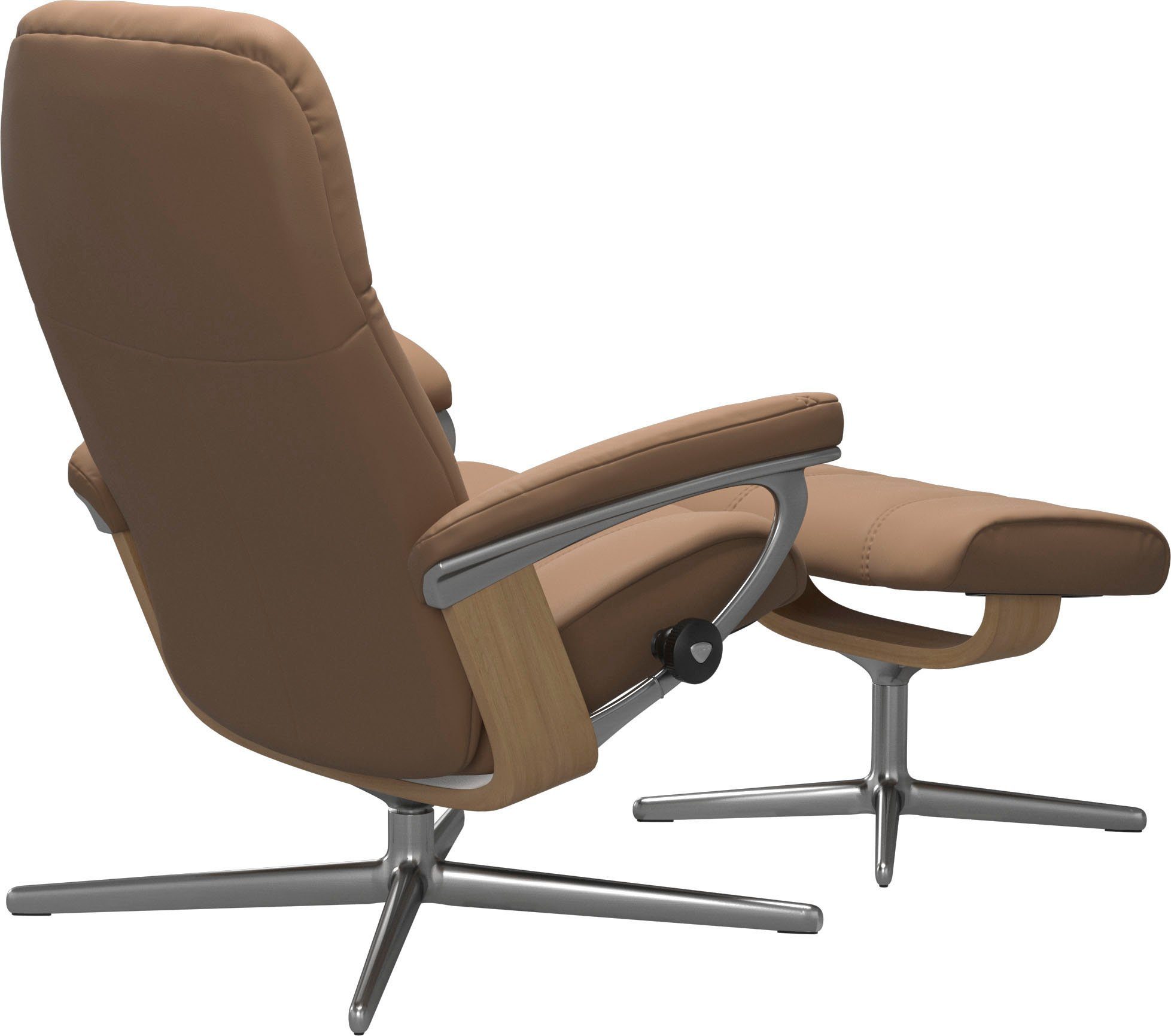 Stressless® Größe M Hocker), Base, mit (Set, Hocker, Consul Relaxsessel mit L, Holzakzent S, & Eiche mit Cross Relaxsessel