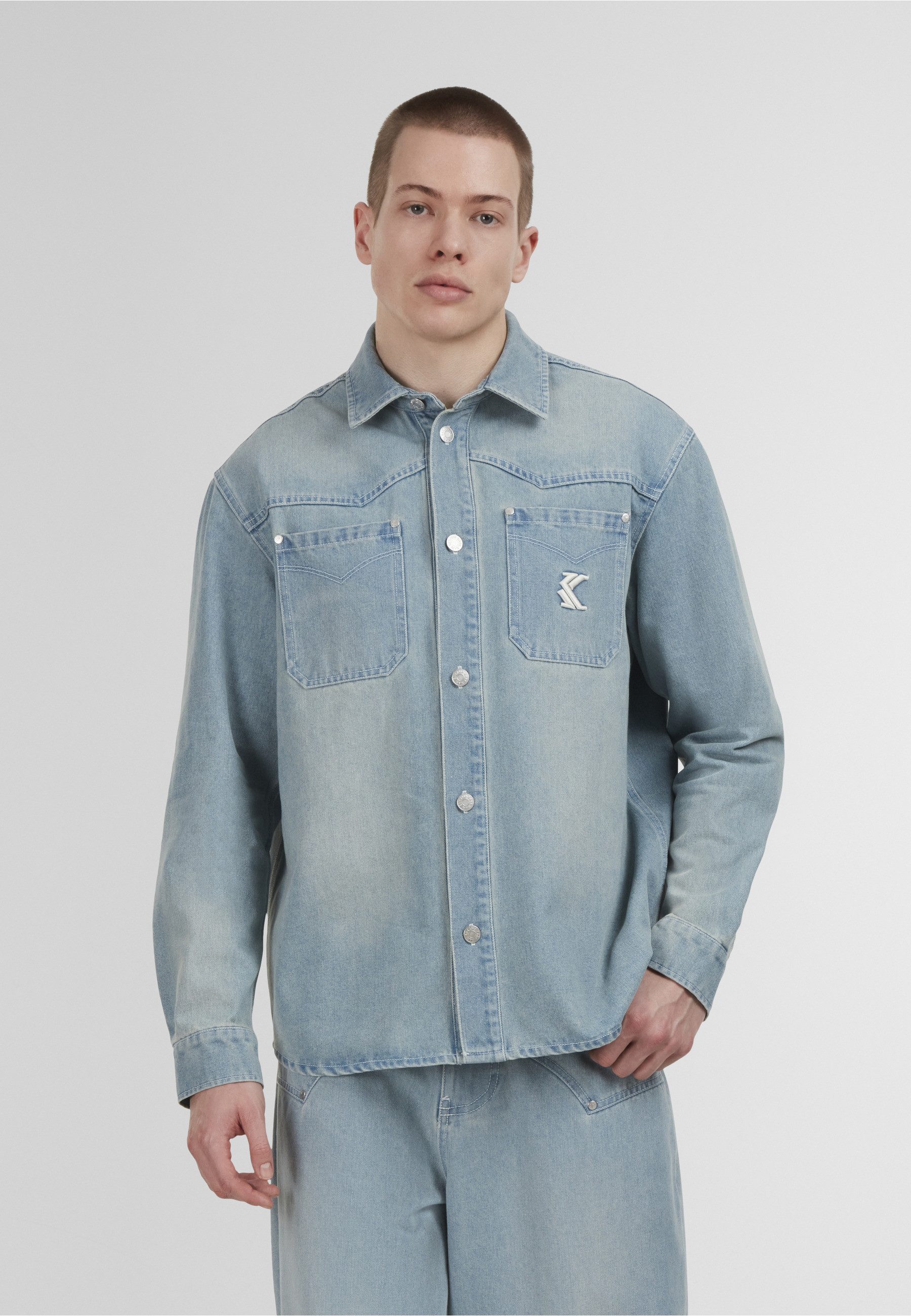 Karl Kani Langarmhemd Karl Kani Og K Western Denim Overshirt (1-tlg)