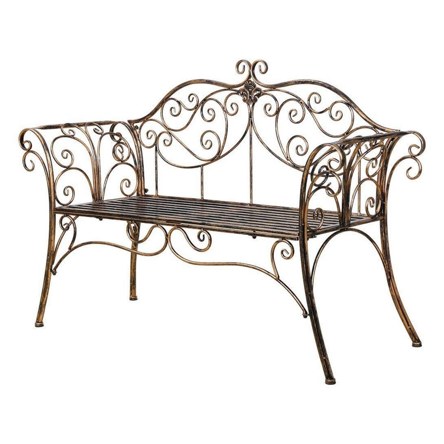 LuxusKollektion Gartenbank Gartenbank Retro Bronze 2-3 Sitzer (1-St)