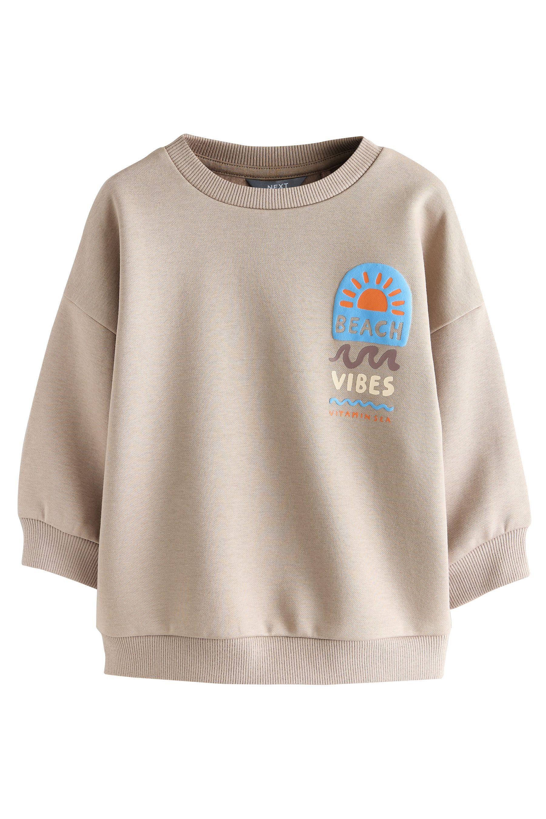 Next Sweater Sweatshirt mit Rundhalsausschnitt und Print (1-tlg)
