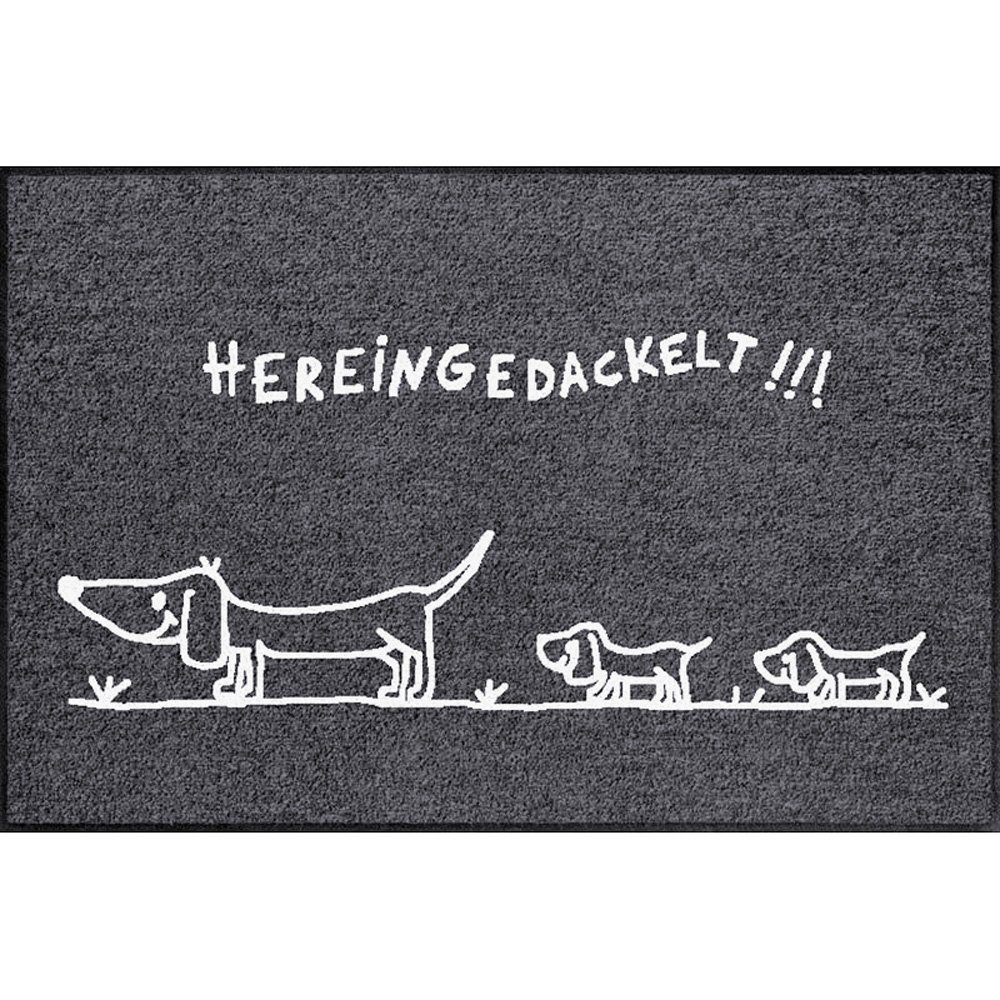 Salonloewe Fußmatte Fußmatte 50x75 Hereingedackelt family anthrazit, Eingan günstig online kaufen