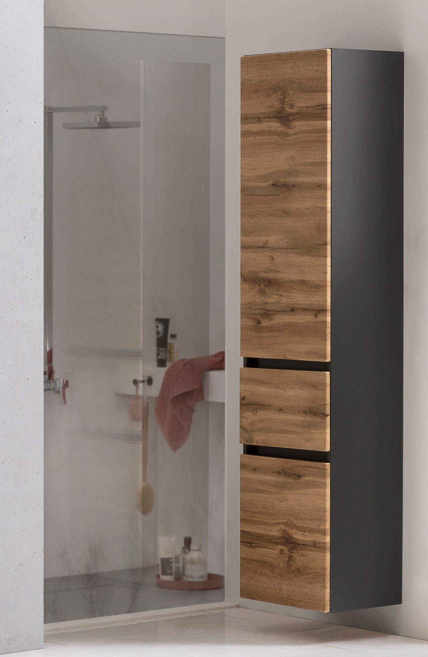 welltime Seitenschrank "Kaunas", 40 cm breit, mit Schubkasten, Soft-Close-F günstig online kaufen