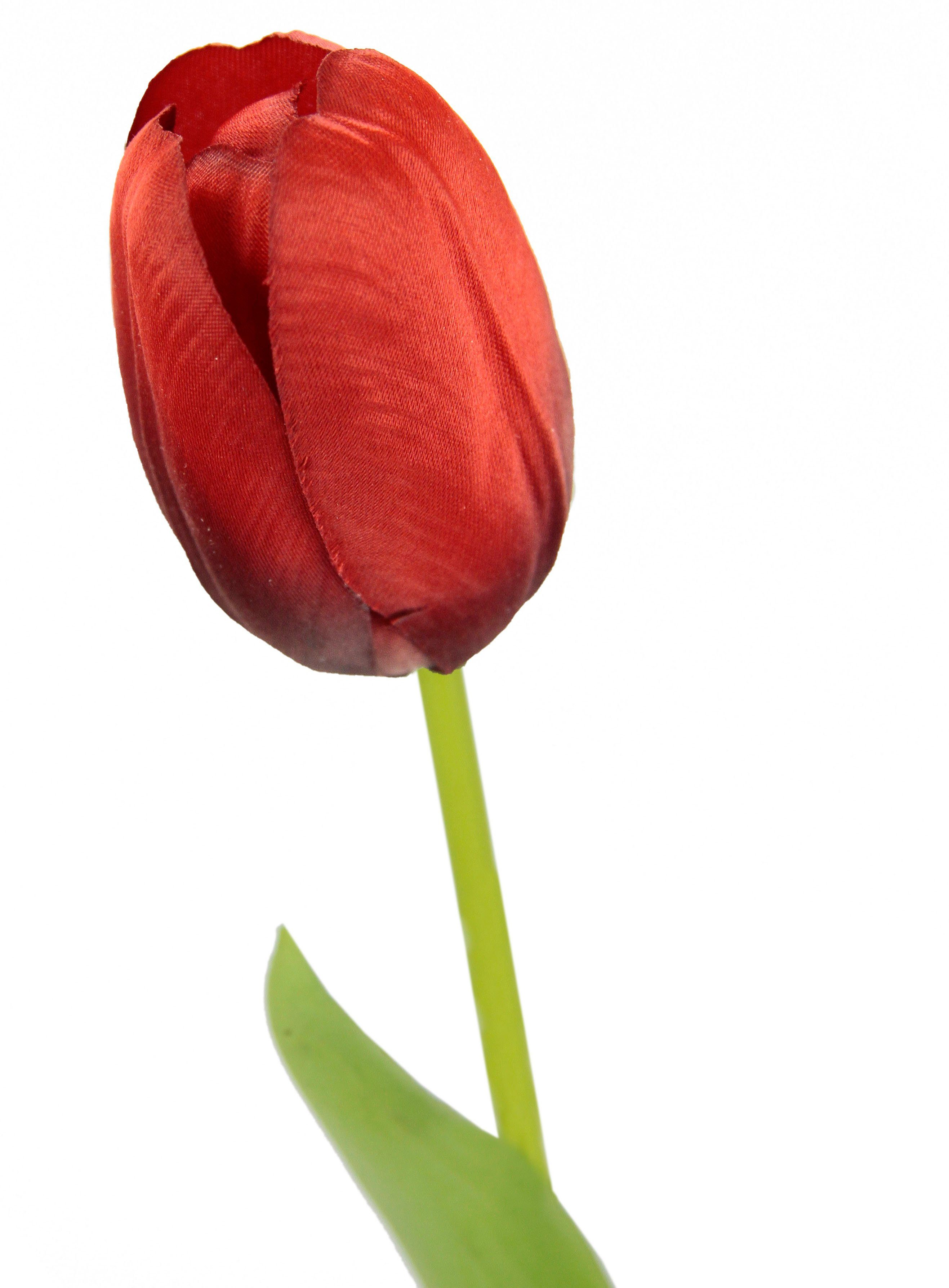 künstliche rot Höhe Tulpen, Real Touch I.GE.A., Tulpenknospen, 5er cm, Kunstblumen, Stielblume 67 Set Kunstblume