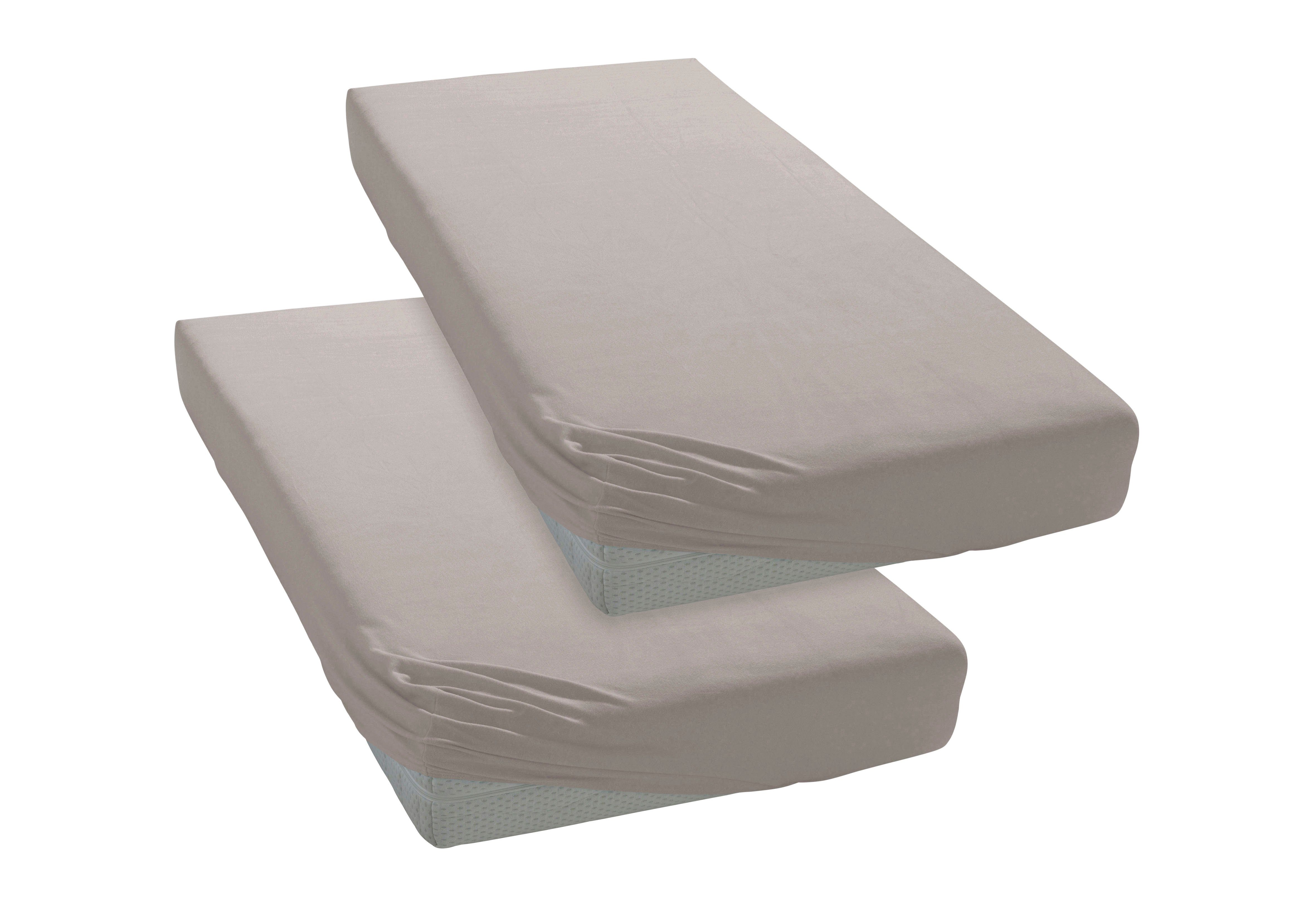 OTTO home Spannbettlaken PHYSALIS, Jersey, Gummizug: rundum, (2 Stück), 100% Baumwolle, Matratzen bis 18 cm Höhe, Bettlaken, Spannbetttuch