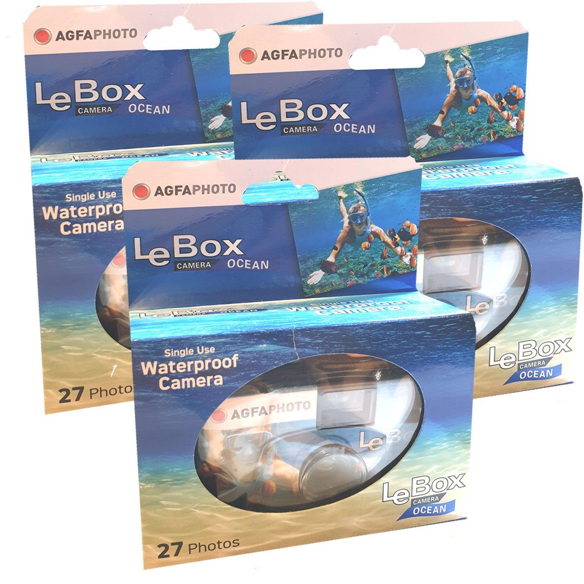 AgfaPhoto 3x Einwegkamera Agfa LeBox Ocean Einwegkamera