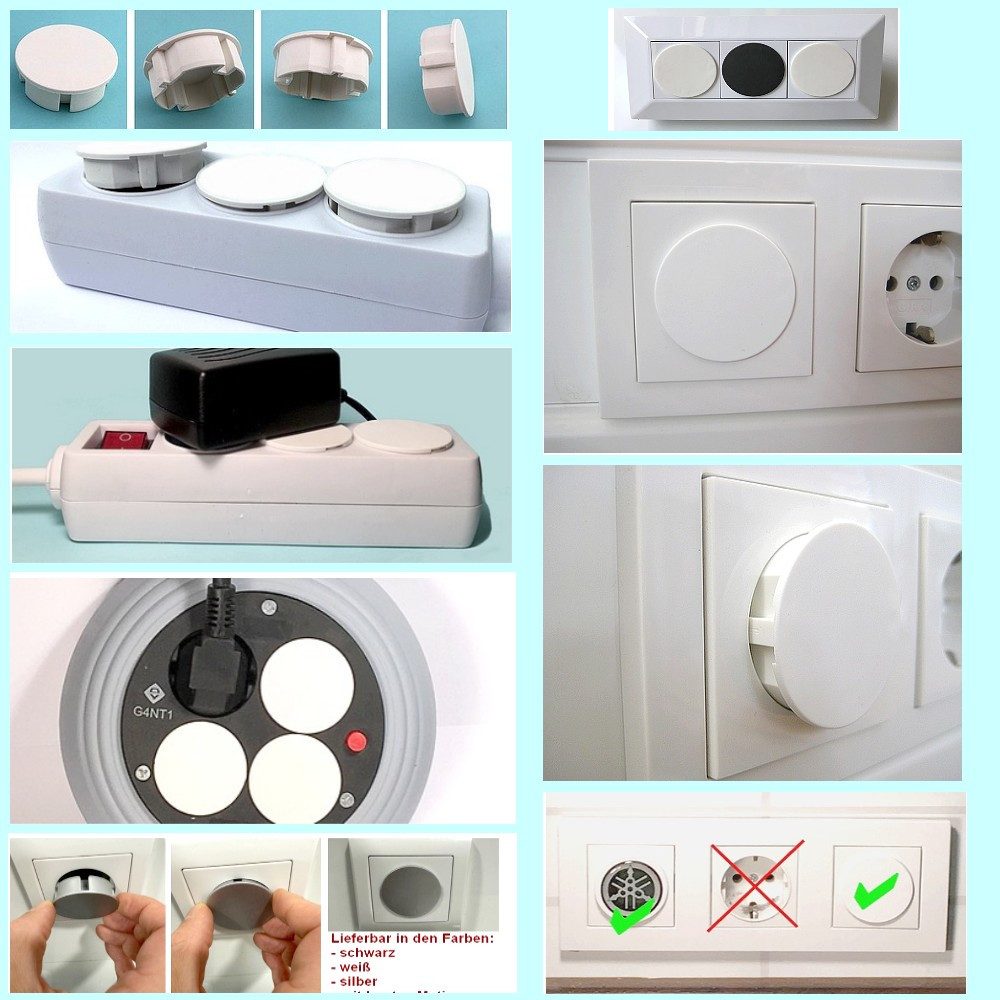 STECKEL Steckdosenblende 9 Stück DEKO-STECKEL® DS-9791 mit 9 bunten Motiven-Steckdosenabdeckung, (Sparset, 9 tlg., DS-9791 - 9 Steckdosenabdeckungen mit bunten Motiven), Steckdosenabdeckungen, Dekoration, Blumenmotive