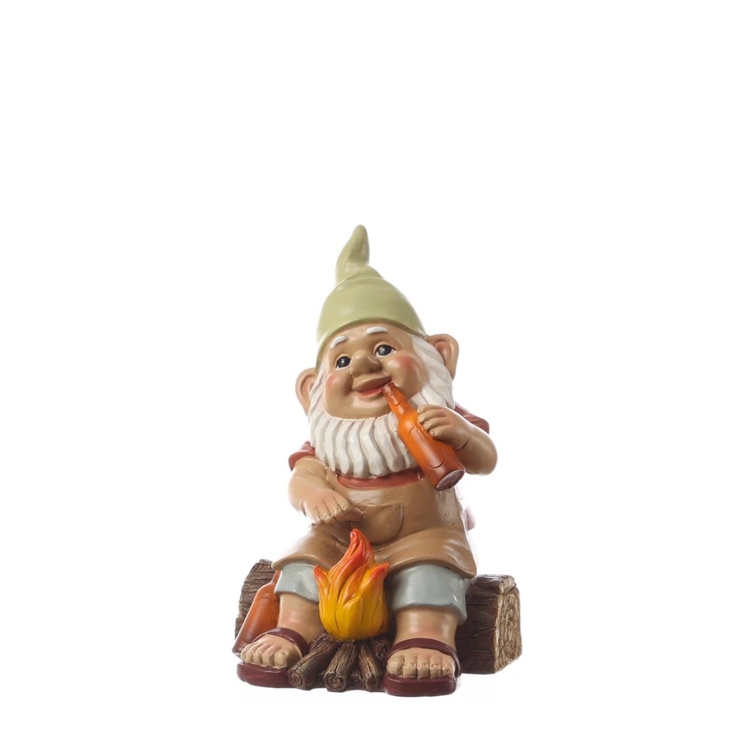MARELIDA Gartenzwerg SKALLI Zwerg am Lagerfeuer günstig online kaufen
