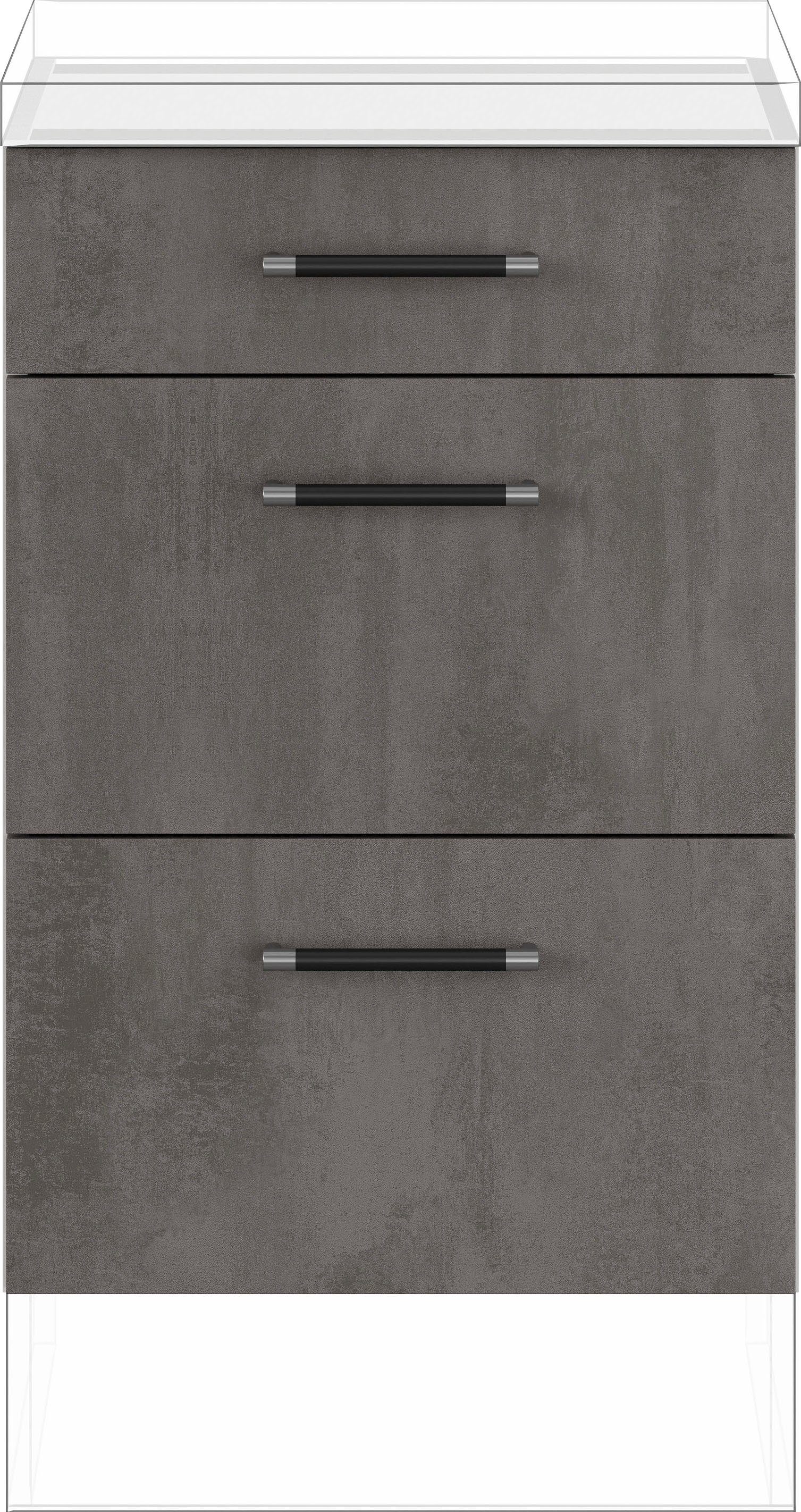 IMPULS KÜCHEN Auszugsunterschrank "Prag", in drei Breiten, Höhe: 72,3 cm vormontiert, mit Soft-Close