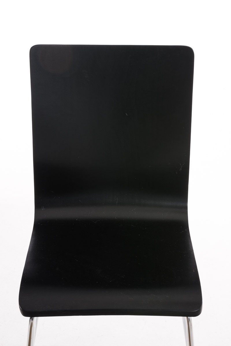 Peppo Gestell: schwarz Warteraumstuhl Holz Sitzfläche: mit - Konferenzstuhl Metall Besucherstuhl chrom ergonomisch Sitzfläche (Besprechungsstuhl Messestuhl), - geformter - TPFLiving -