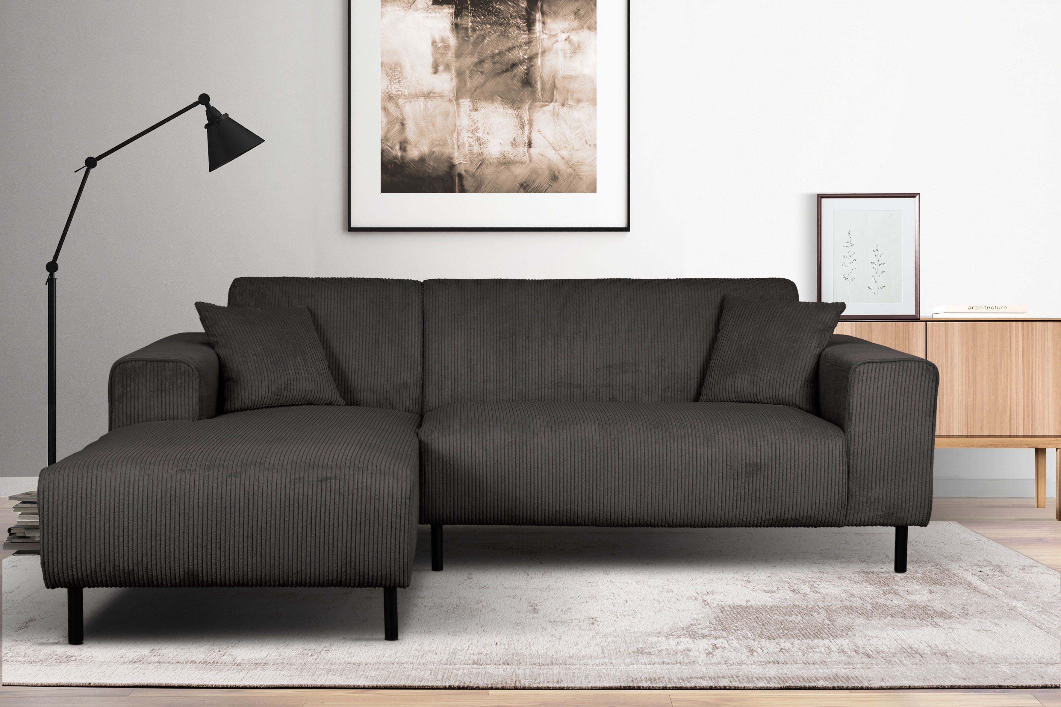 Home affaire Ecksofa "ARROS L-Form mit Wellenunterfederung, Maße B/T/H: 235 günstig online kaufen