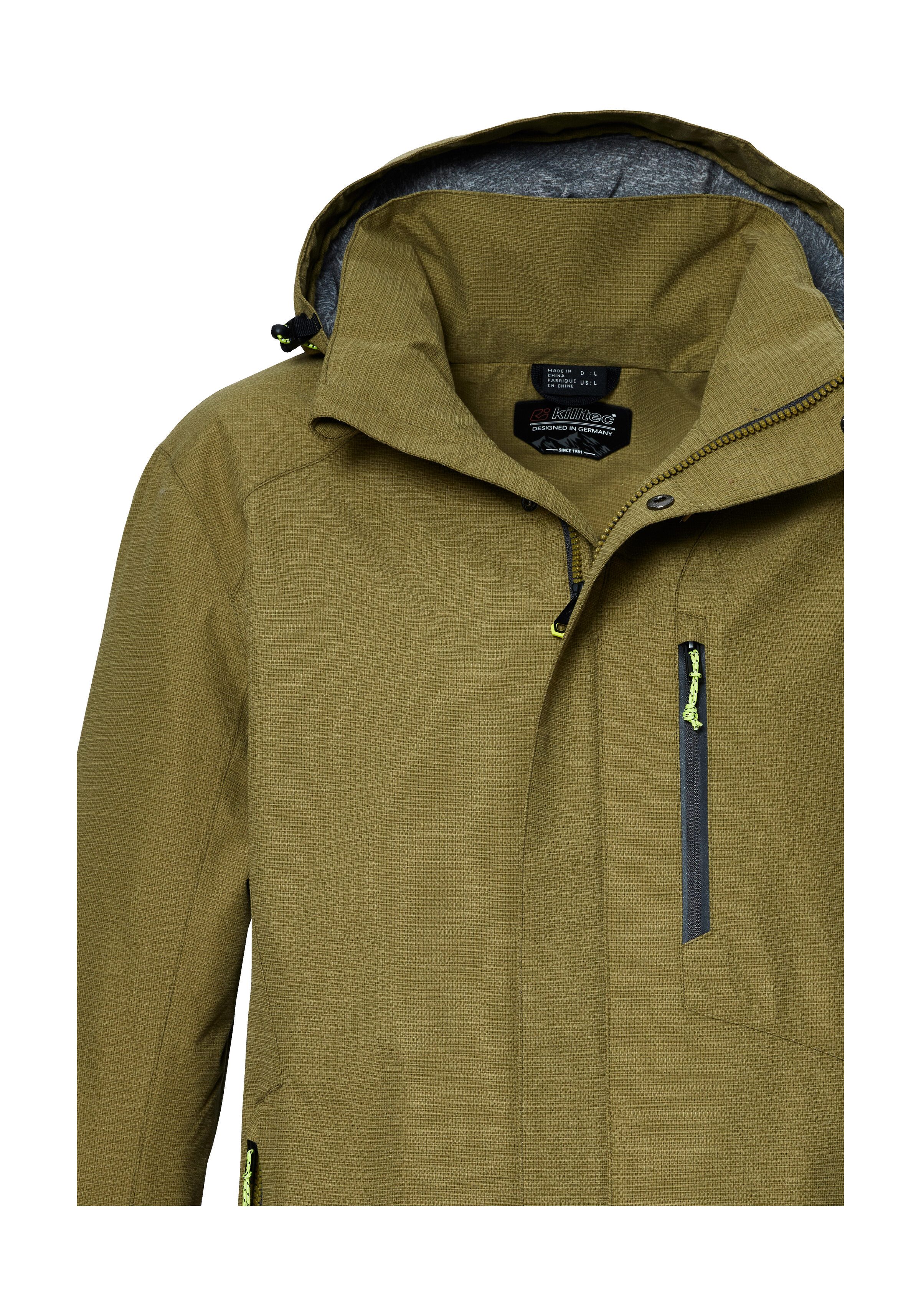 Killtec Funktionsjacke KOS 256 MN JCKT Wasser- und winddichte Herrenjacke, atmungsaktiv, abnehmbare Kapuze