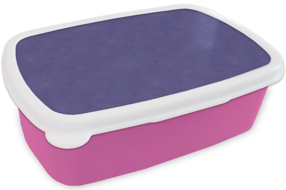 Lila - Leder rosa MuchoWow Kunststoff - Tierhaut, Snackbox, Brotbox Brotdose Erwachsene, für Kinder, Lunchbox Kunststoff, (2-tlg), Mädchen,