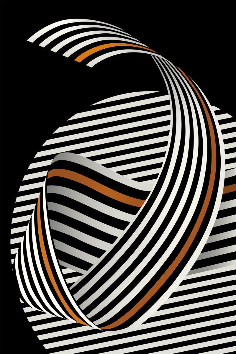 L.Ru UG Kunstdruck Moderner einfacher Charakterlinien-Orange-Farbblock-Malkern, Malereikern Wohnzimmereingang, abstrakter (4 dekorativer St), Strukturierter