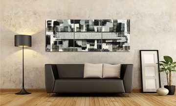 WandbilderXXL Gemälde Big Town Feeling 180 x 70 cm, Abstraktes Gemälde, handgemaltes Unikat