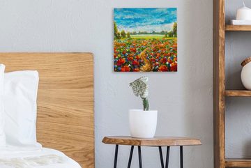 OneMillionCanvasses® Gemälde Malerei - Ölfarbe - Blumen - Natur, (1 St), Leinwand Bilder für Wohnzimmer Schlafzimmer
