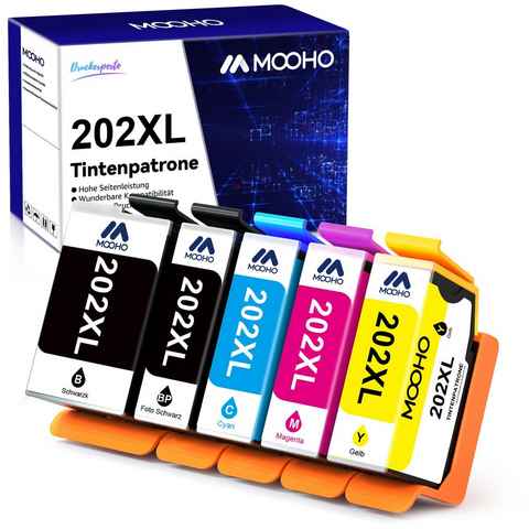 MOOHO 5er 202 XL 202XL für EPSON XP-6000 6100 6105 6005 Tintenpatrone