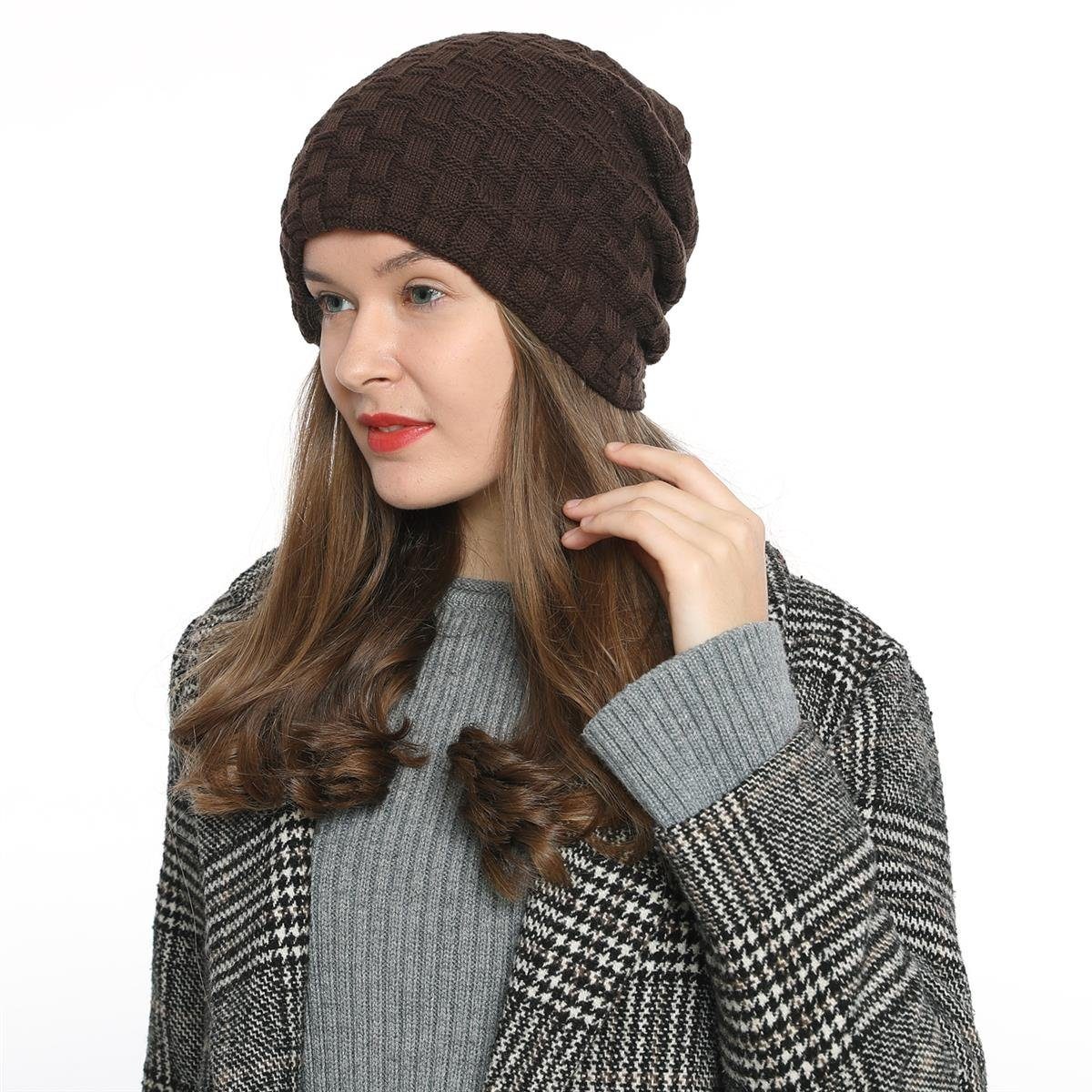 DonDon Beanie Damen Beanie Winter Slouch Style mit Innenfutter (Packung, 1- günstig online kaufen